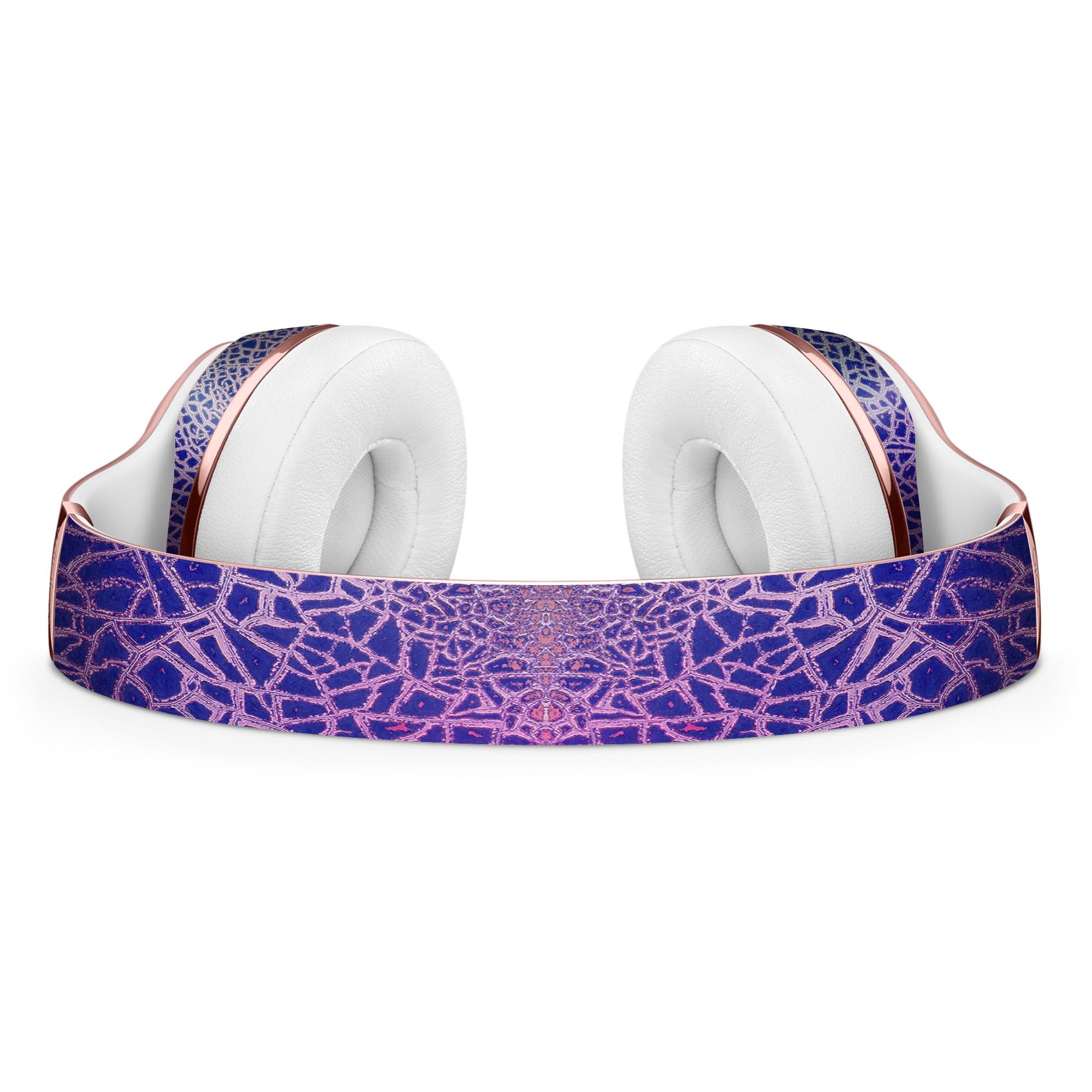 Cracked Purple Texture Full-Body Skin Kit for Beats by Dre Solo 3, showcasing vibrant purple design and precise cut for headphones.