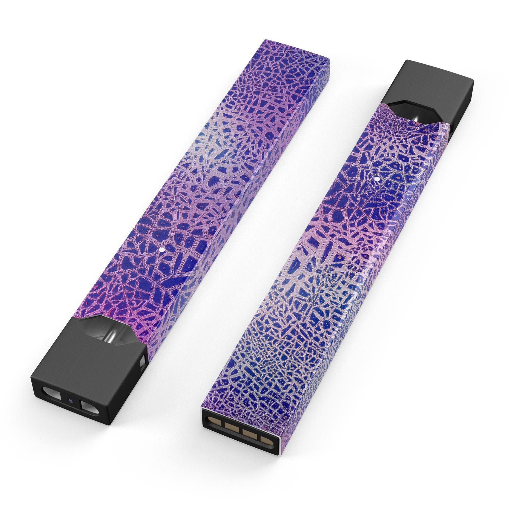 Cracked Purple Texture skin-wrap sticker for JUUL device, showcasing vibrant colors and precise cut for a perfect fit.