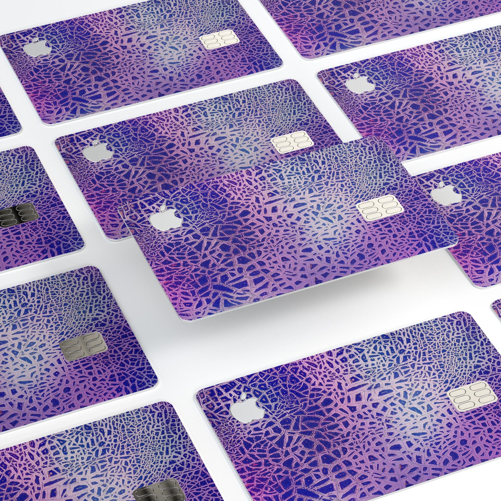 Cracked Purple Texture decal skin for Apple Card, showcasing a stylish design and premium quality.