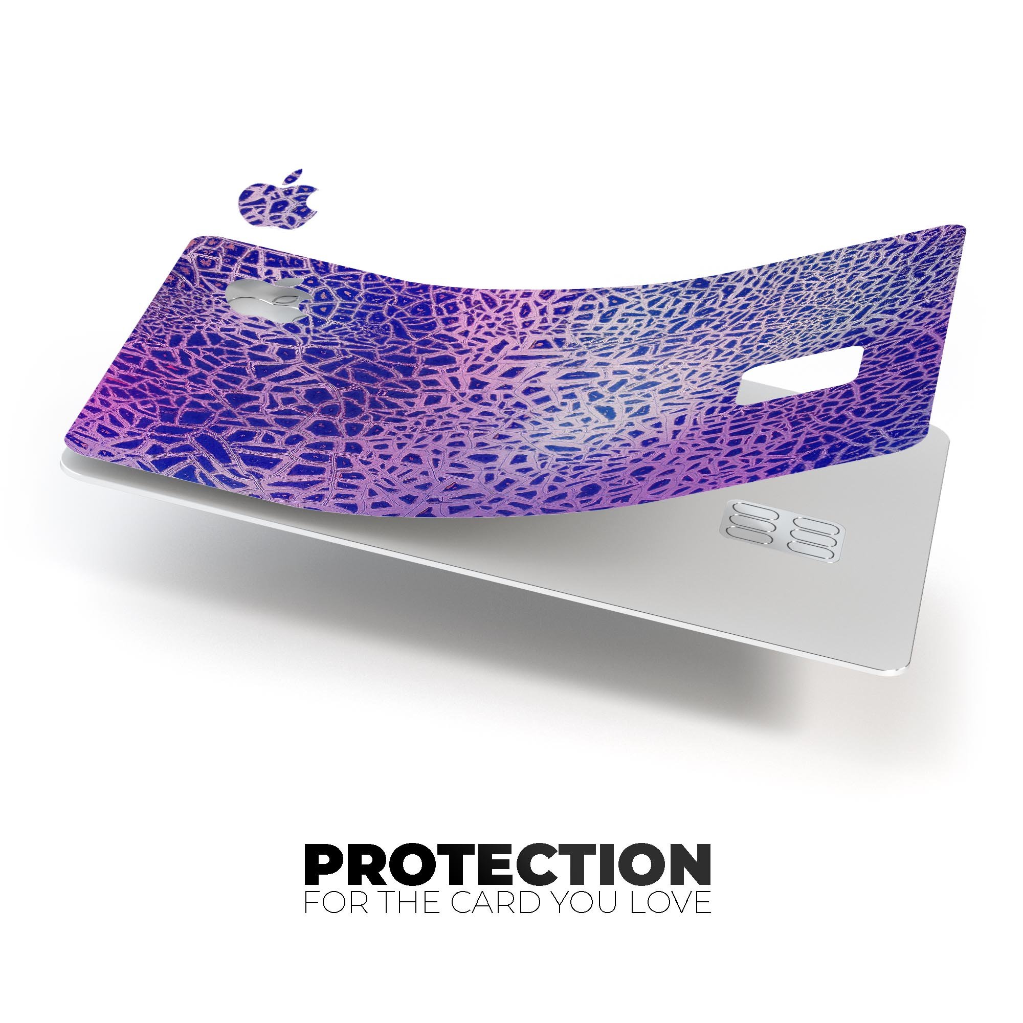 Cracked Purple Texture decal skin for Apple Card, showcasing a stylish design and premium quality.