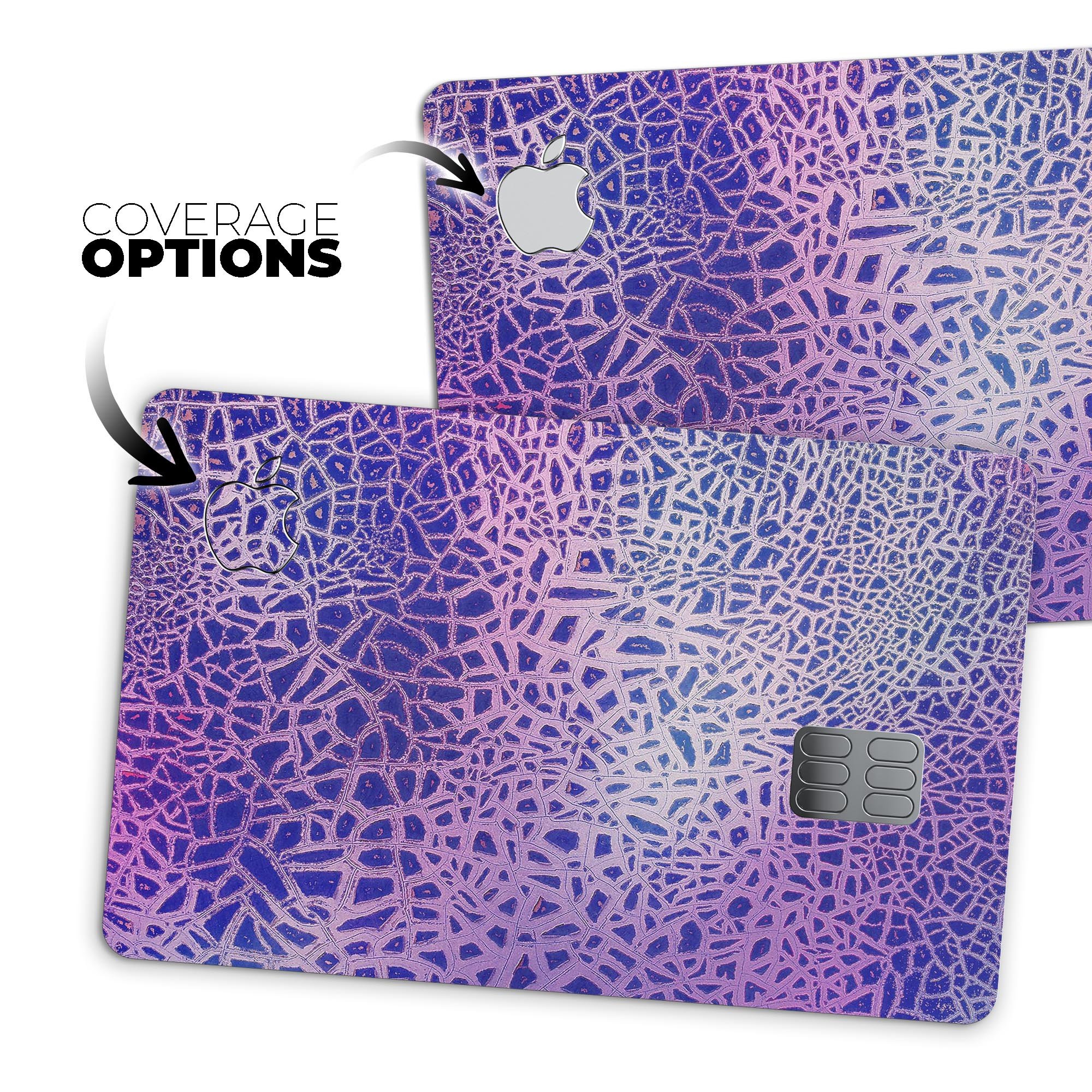 Cracked Purple Texture decal skin for Apple Card, showcasing a stylish design and premium quality.