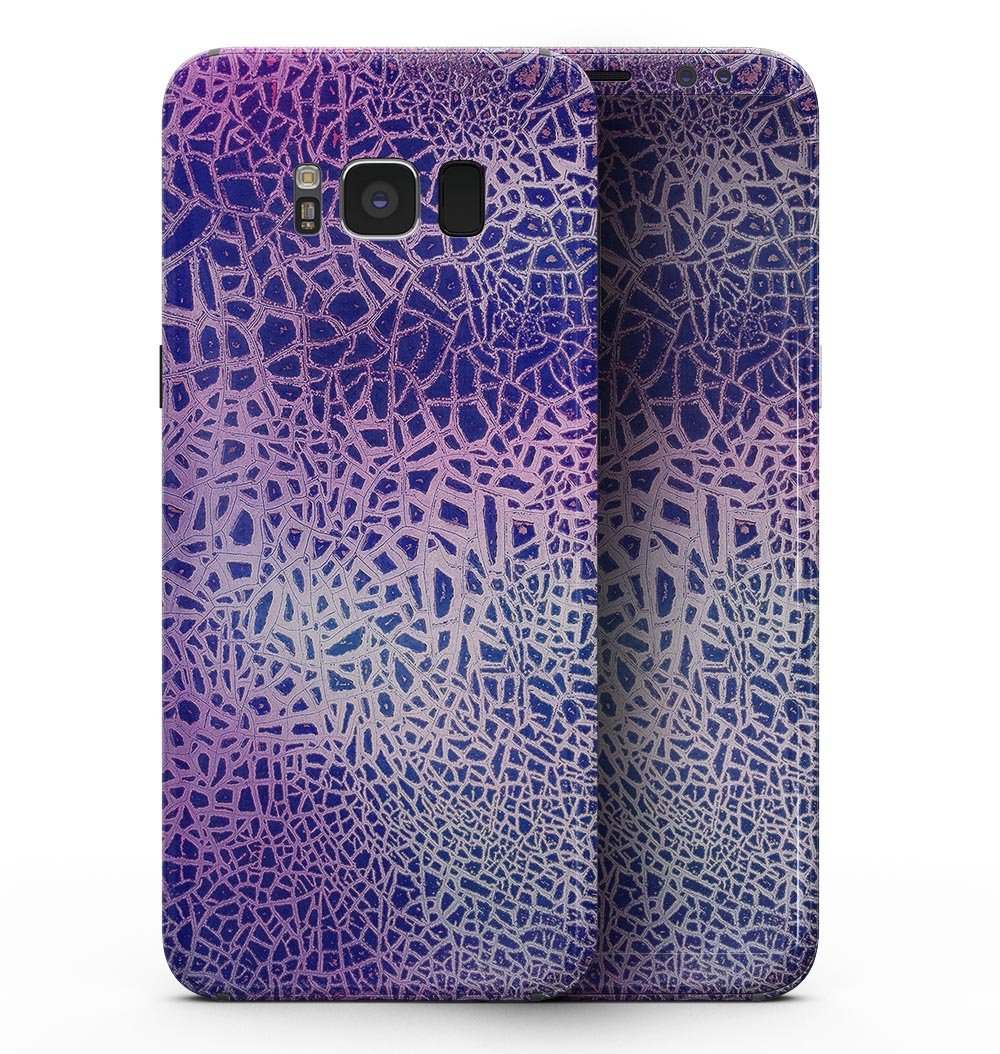 Cracked Purple Texture skin for Samsung Galaxy S8, showcasing vibrant colors and unique design for stylish protection.