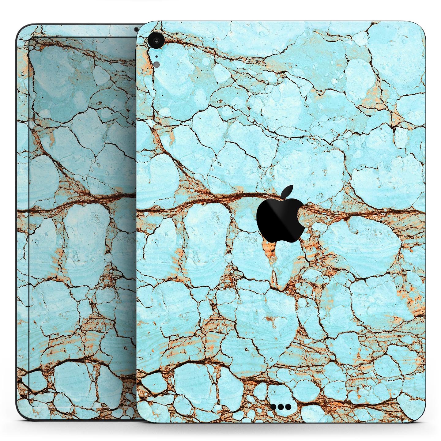 Cracked Teal Stone skin decal for Apple iPad Pro, showcasing its vibrant design and premium finish.