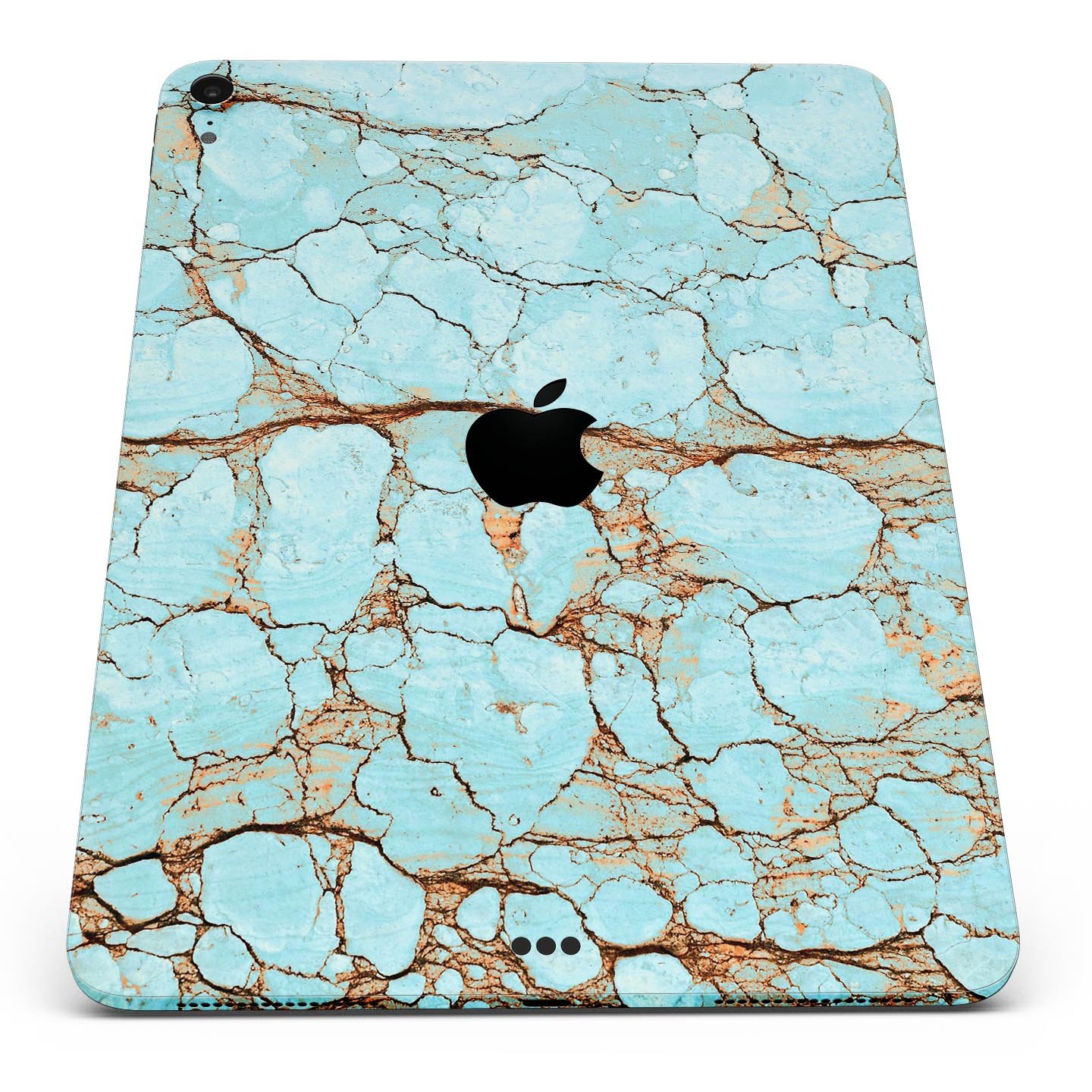 Cracked Teal Stone skin decal for Apple iPad Pro, showcasing its vibrant design and premium finish.