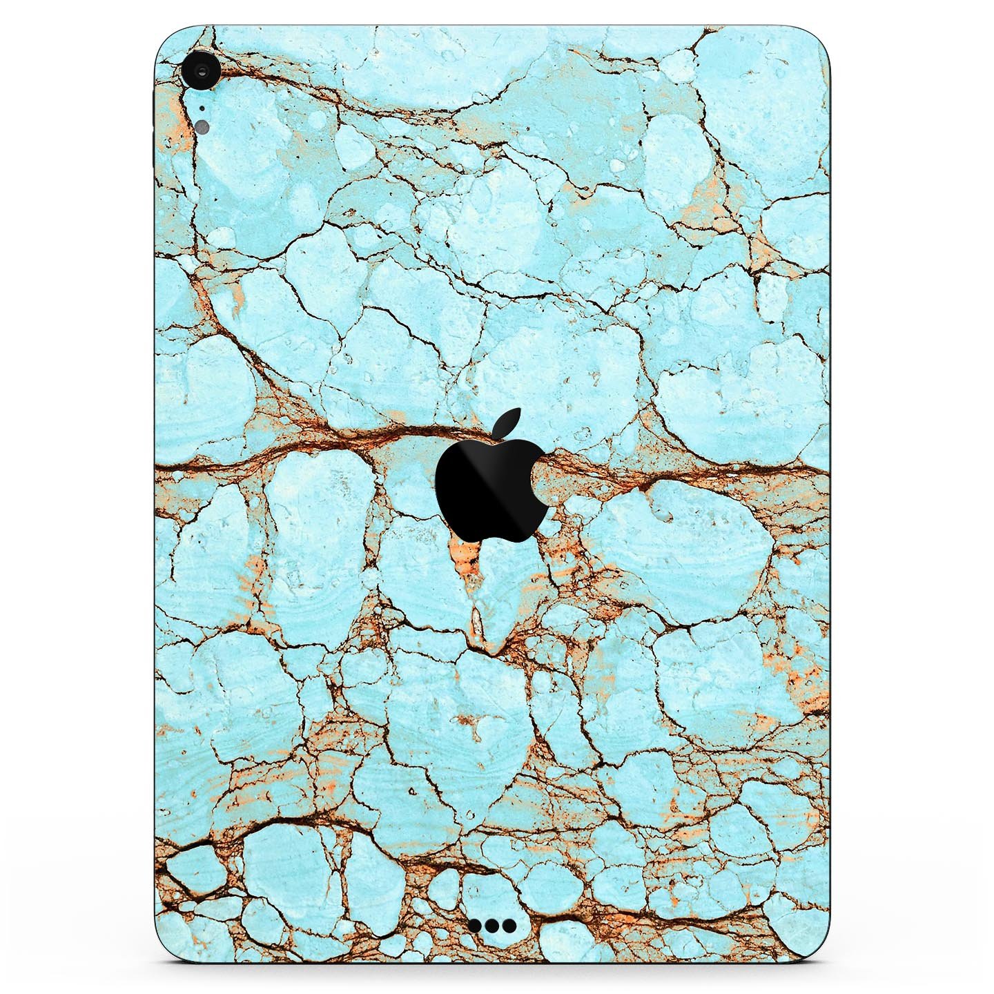 Cracked Teal Stone skin decal for Apple iPad Pro, showcasing its vibrant design and premium finish.