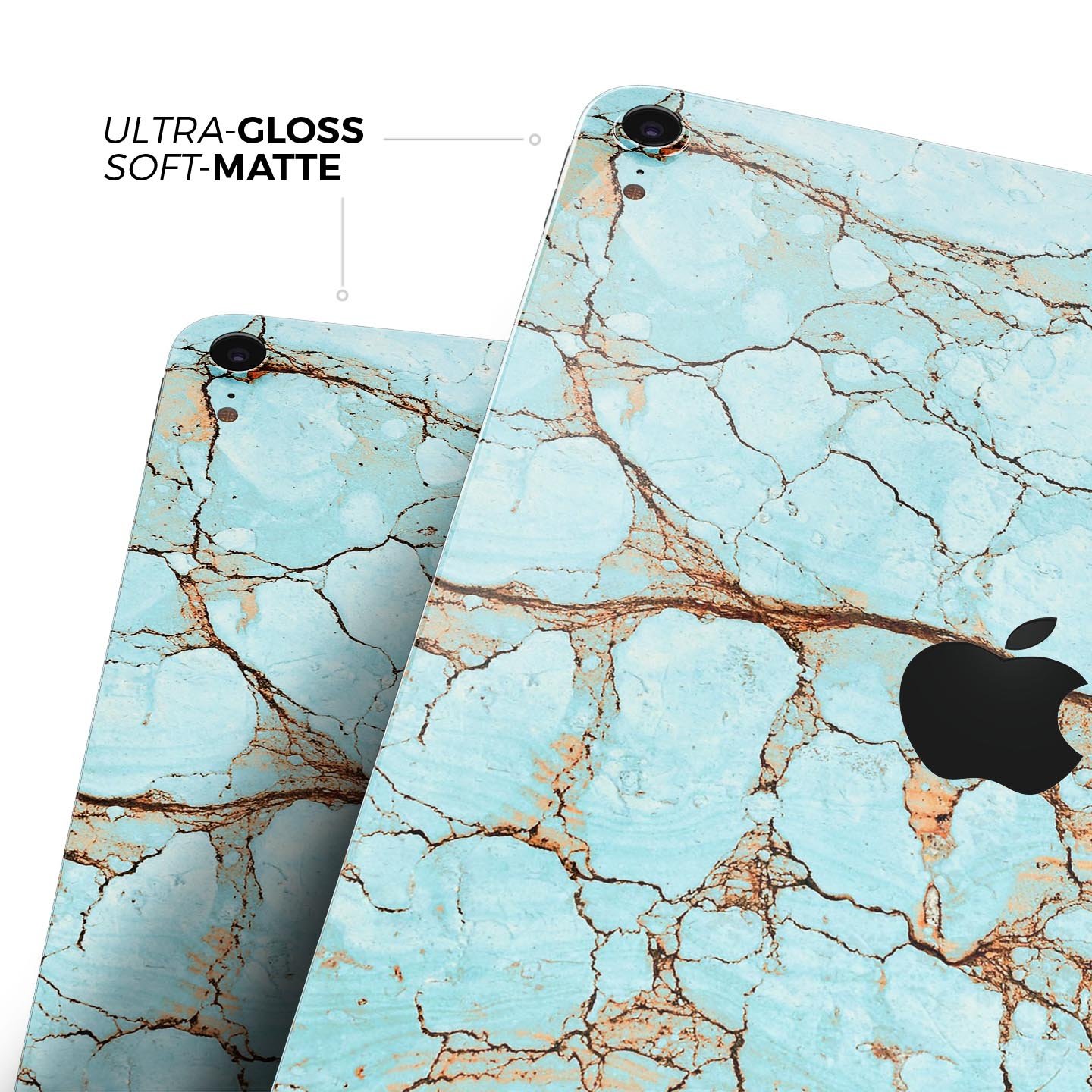 Cracked Teal Stone skin decal for Apple iPad Pro, showcasing its vibrant design and premium finish.