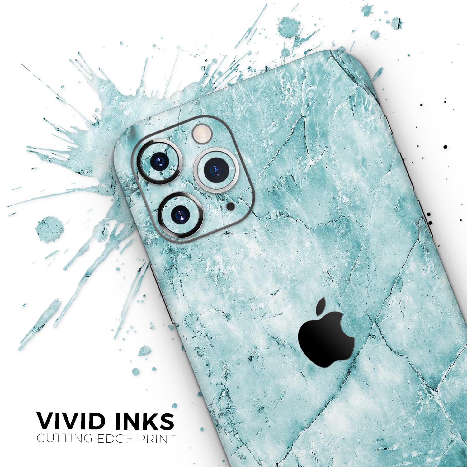 Cracked turquoise marble skin for Apple iPhone, showcasing vibrant colors and a sleek design.