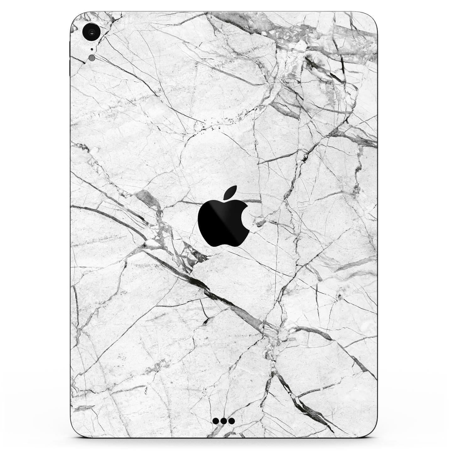 Cracked White Marble Slate skin decal for Apple iPad, showcasing a stylish marble design with a smooth finish.