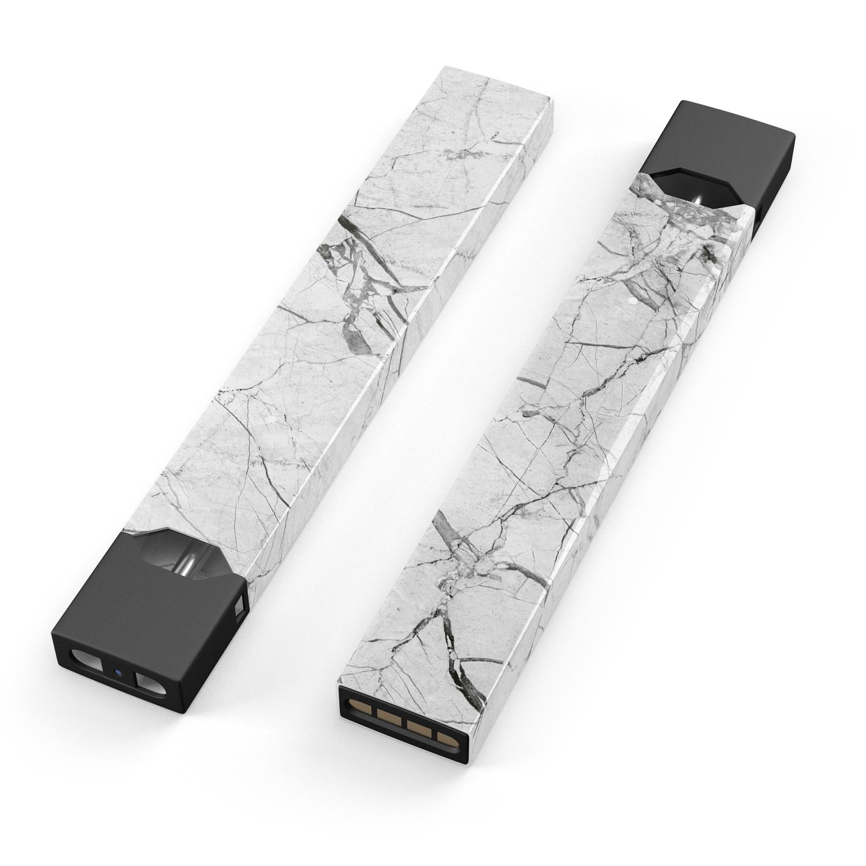 Cracked White Marble Slate skin-wrap for JUUL device, showcasing a stylish design with a premium finish.