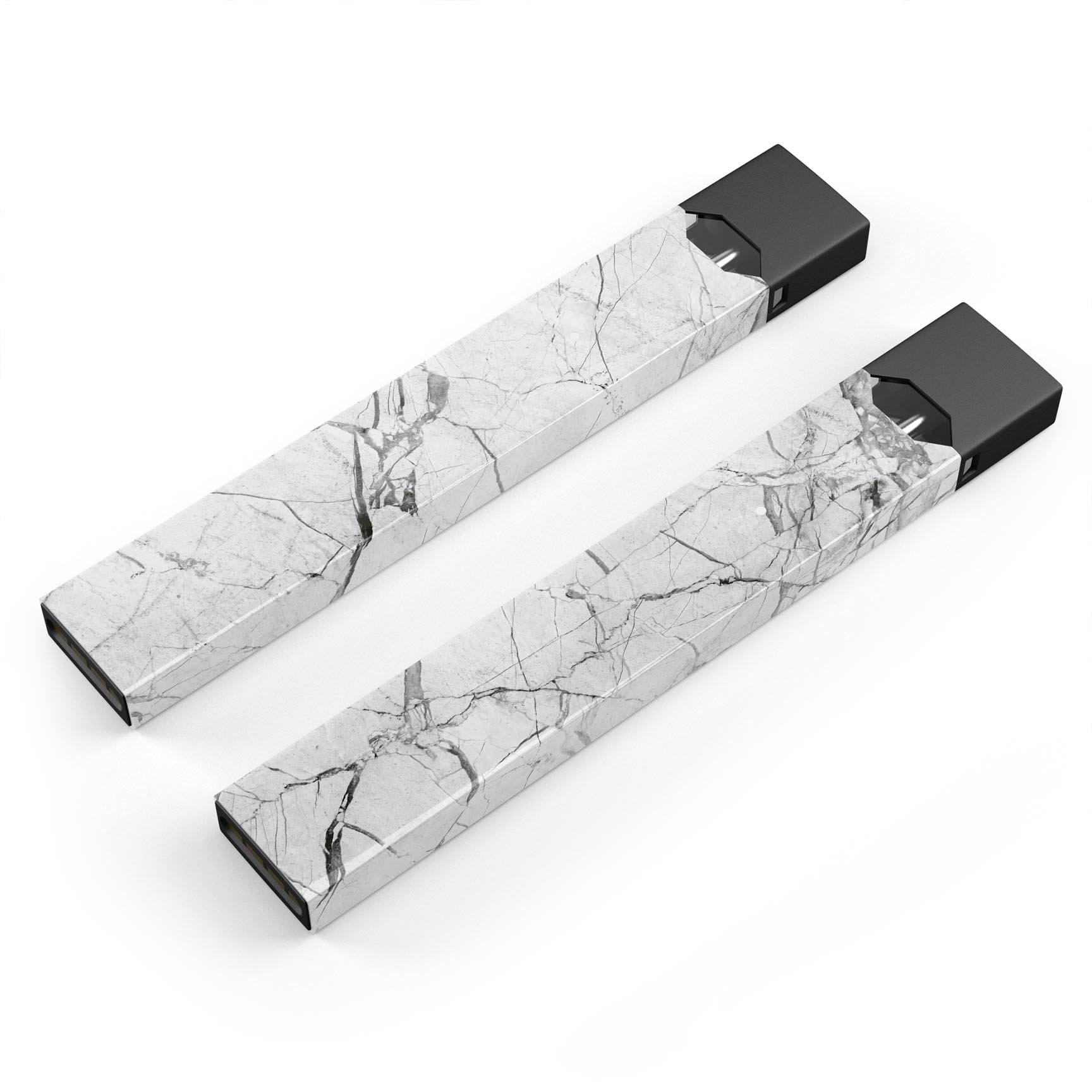 Cracked White Marble Slate skin-wrap for JUUL device, showcasing a stylish design with a premium finish.