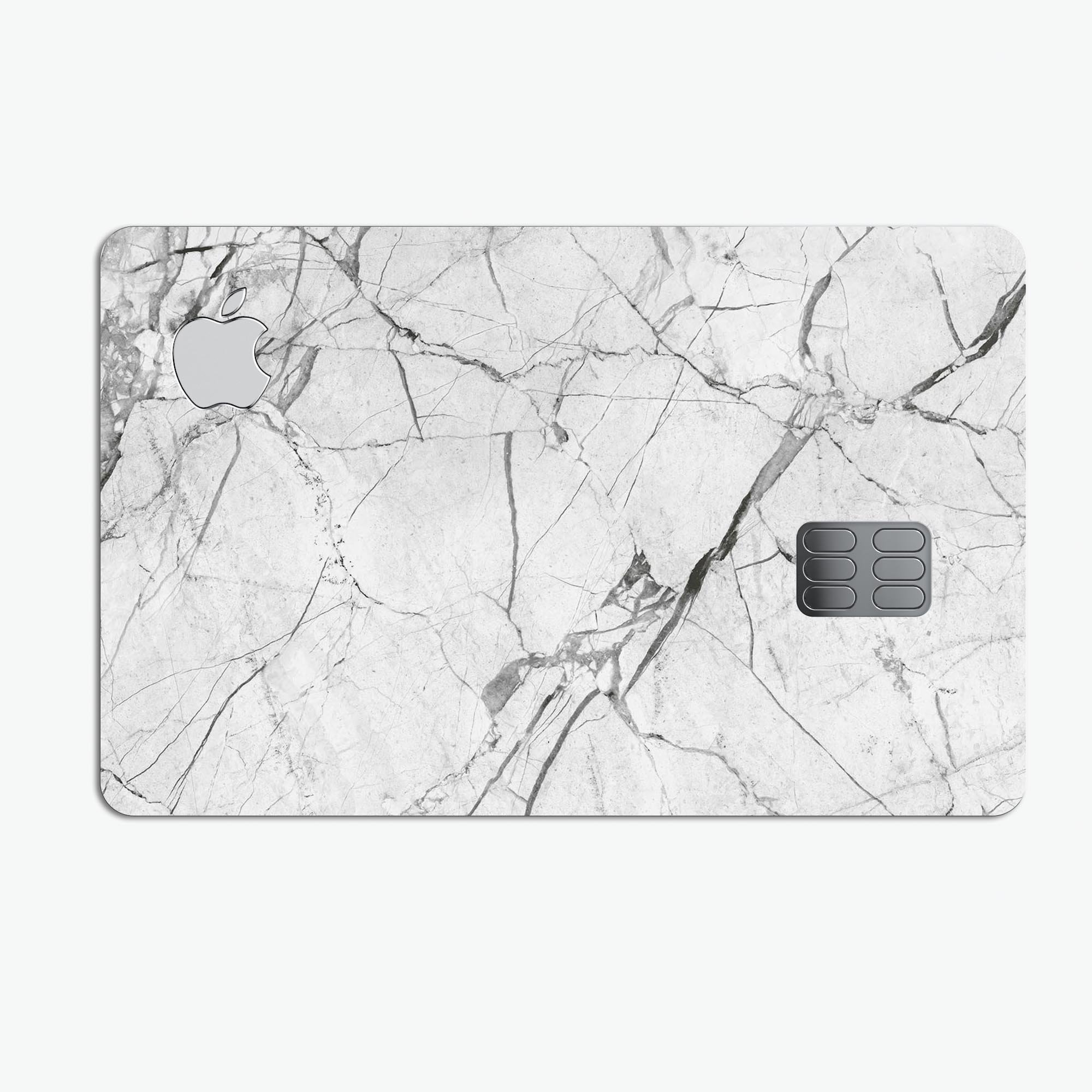 Cracked White Marble Slate decal skin for Apple Card, showcasing its stylish design and premium quality.