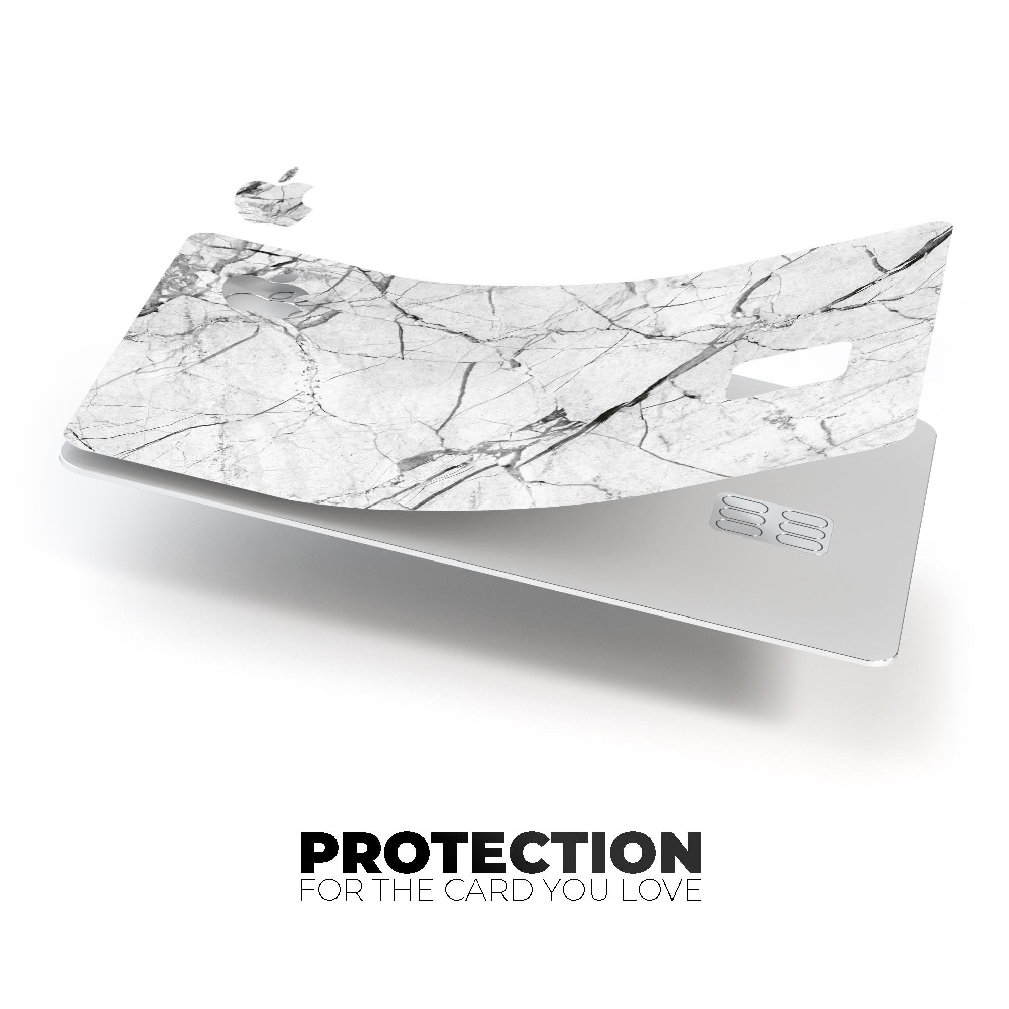 Cracked White Marble Slate decal skin for Apple Card, showcasing its stylish design and premium quality.