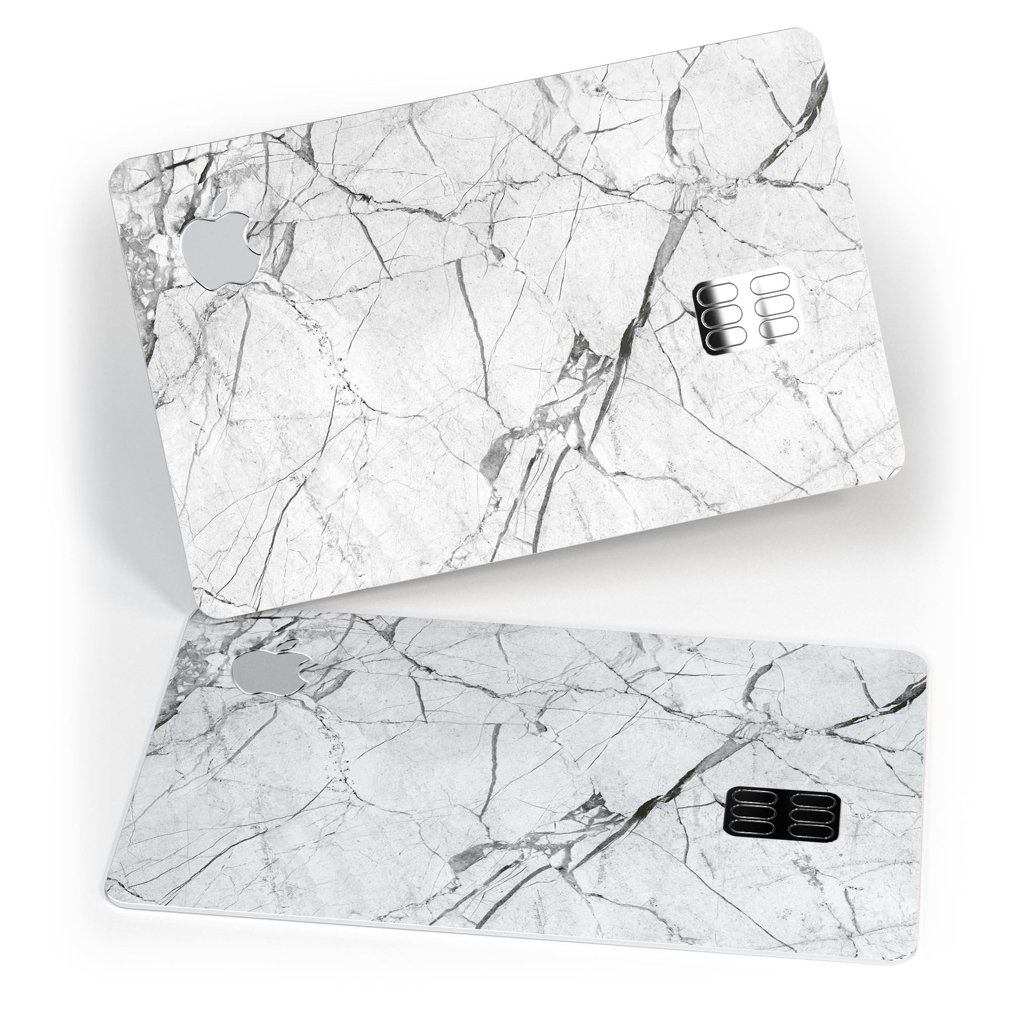 Cracked White Marble Slate decal skin for Apple Card, showcasing its stylish design and premium quality.