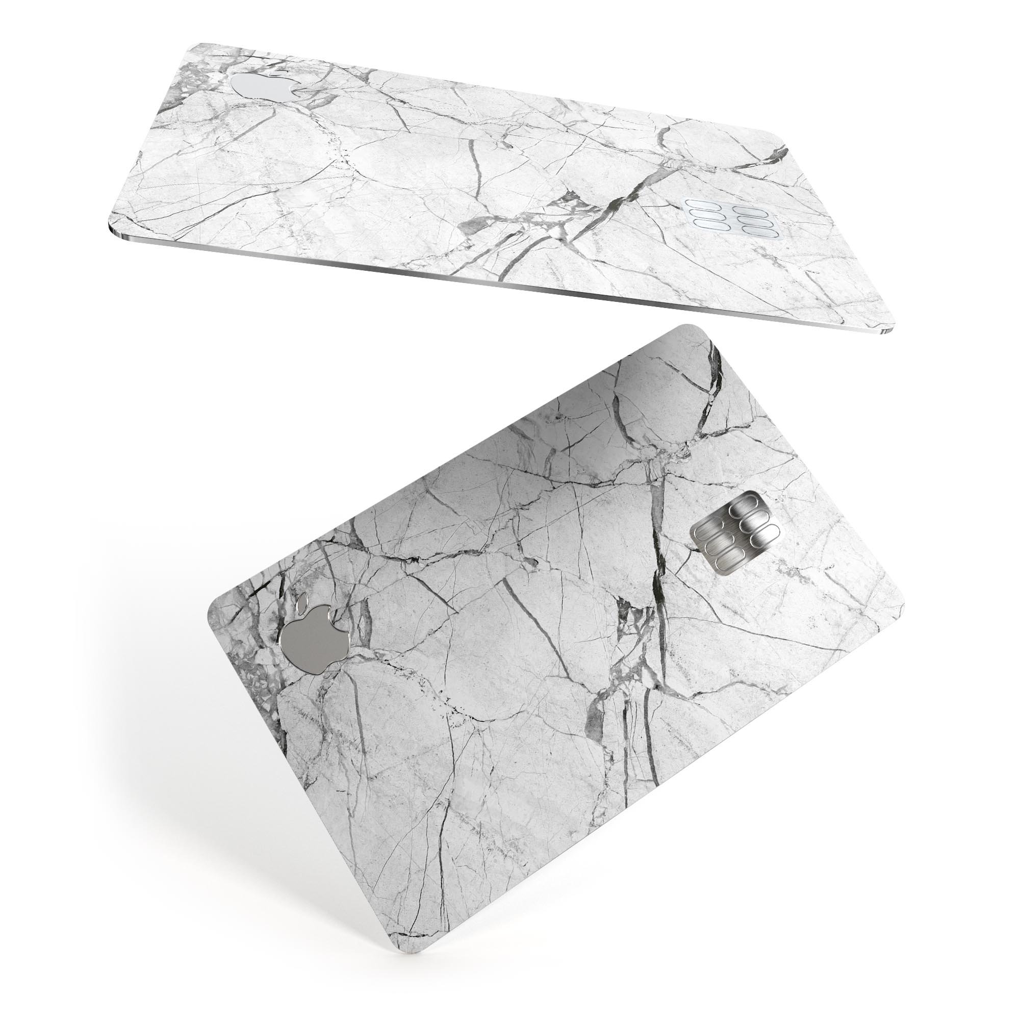 Cracked White Marble Slate decal skin for Apple Card, showcasing its stylish design and premium quality.