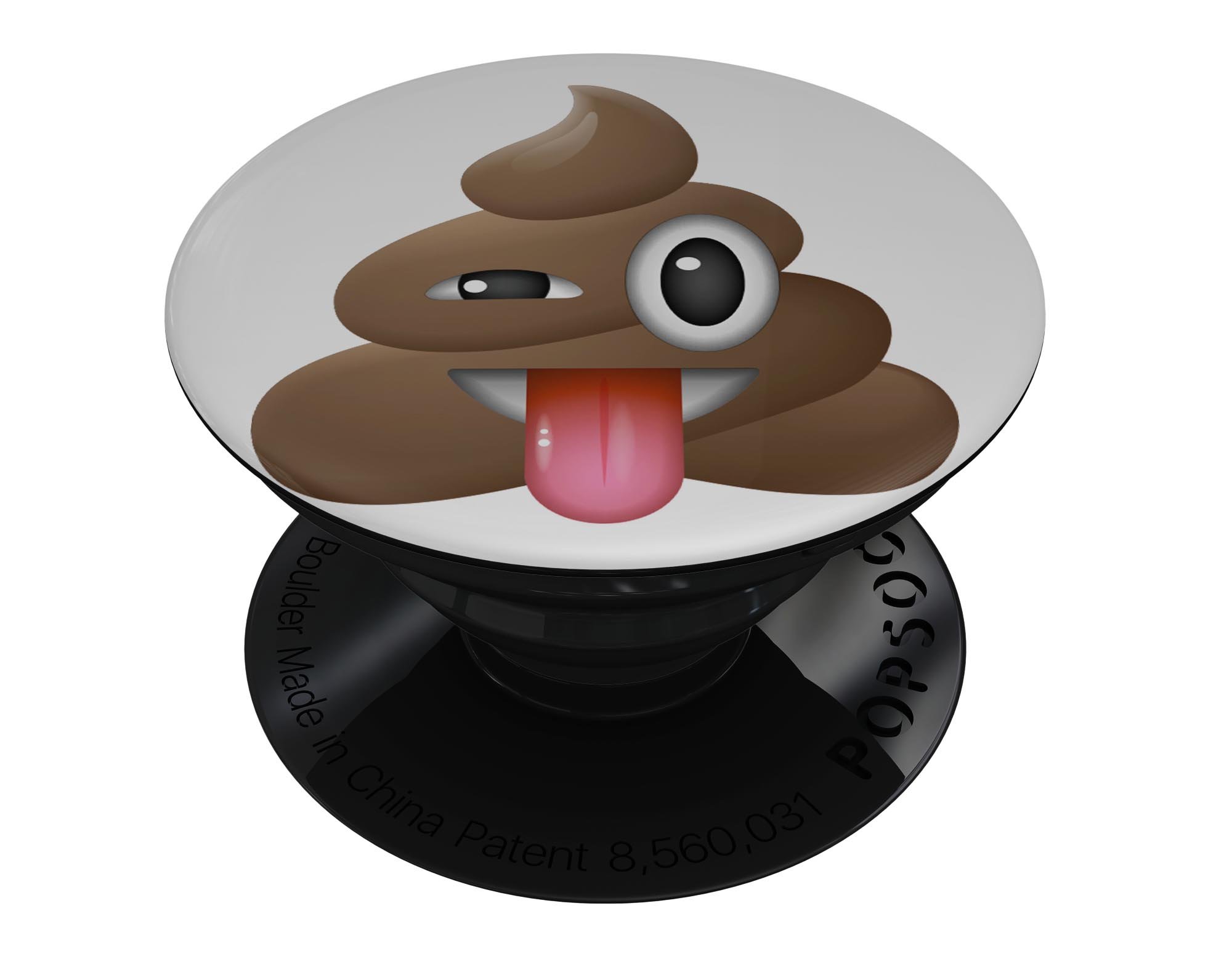 Crazy Poo Emoticon Emoji Skin Kit for PopSockets, featuring a playful design on premium vinyl.