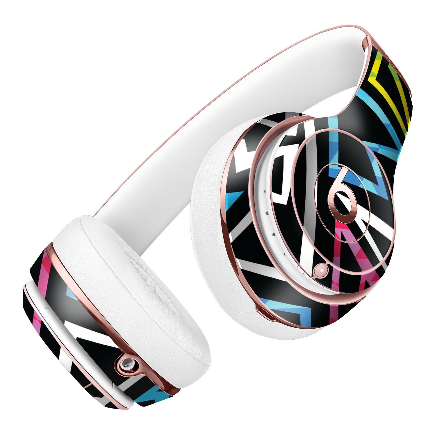 Crazy Retro Squiggles V1 Full-Body Skin Kit for Beats by Dre Solo 3 Wireless Headphones, showcasing vibrant colors and unique patterns.