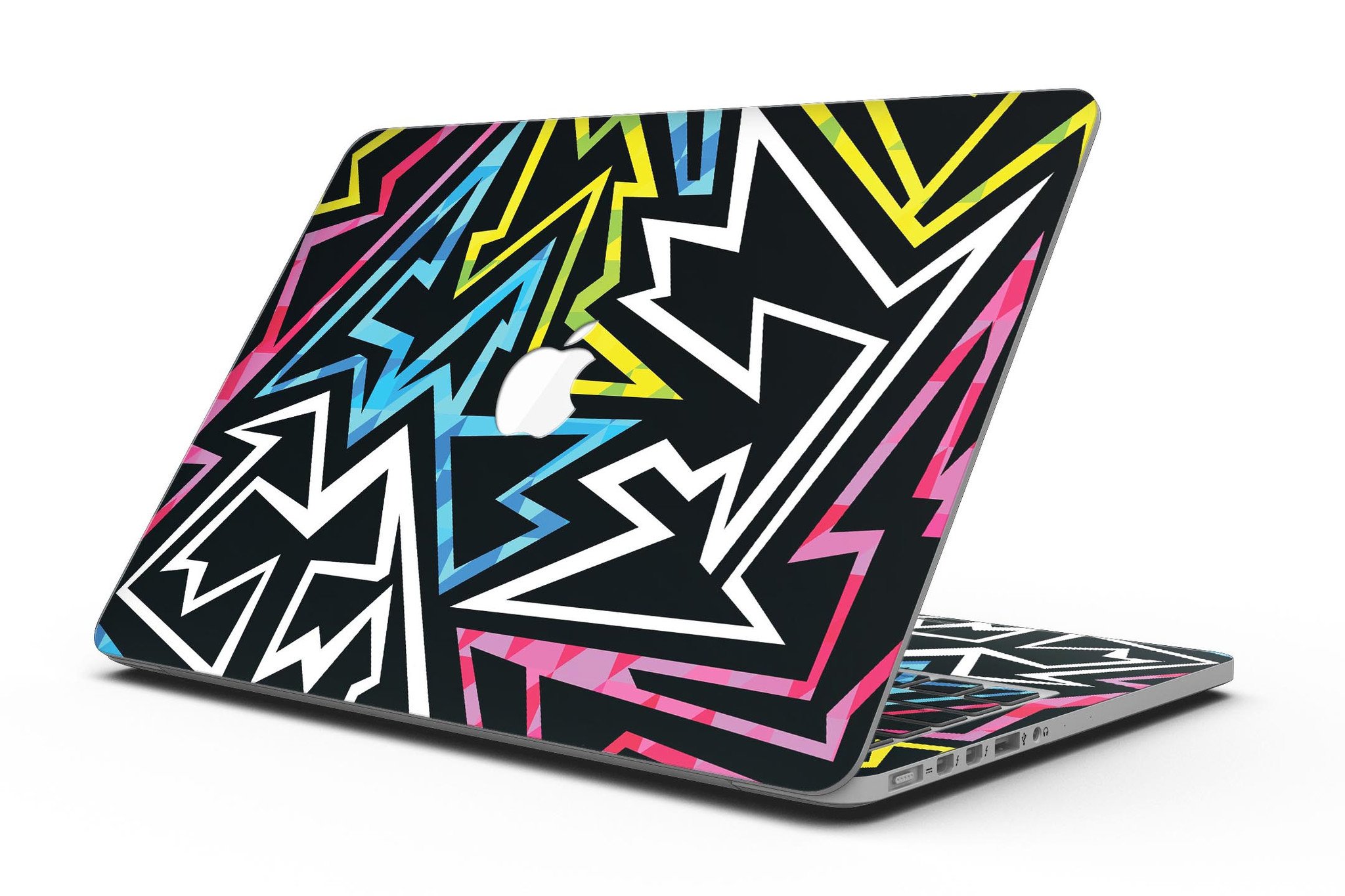 Crazy Retro Squiggles V1 skin for MacBook Pro with Retina Display, showcasing vibrant squiggle patterns on a sleek surface.