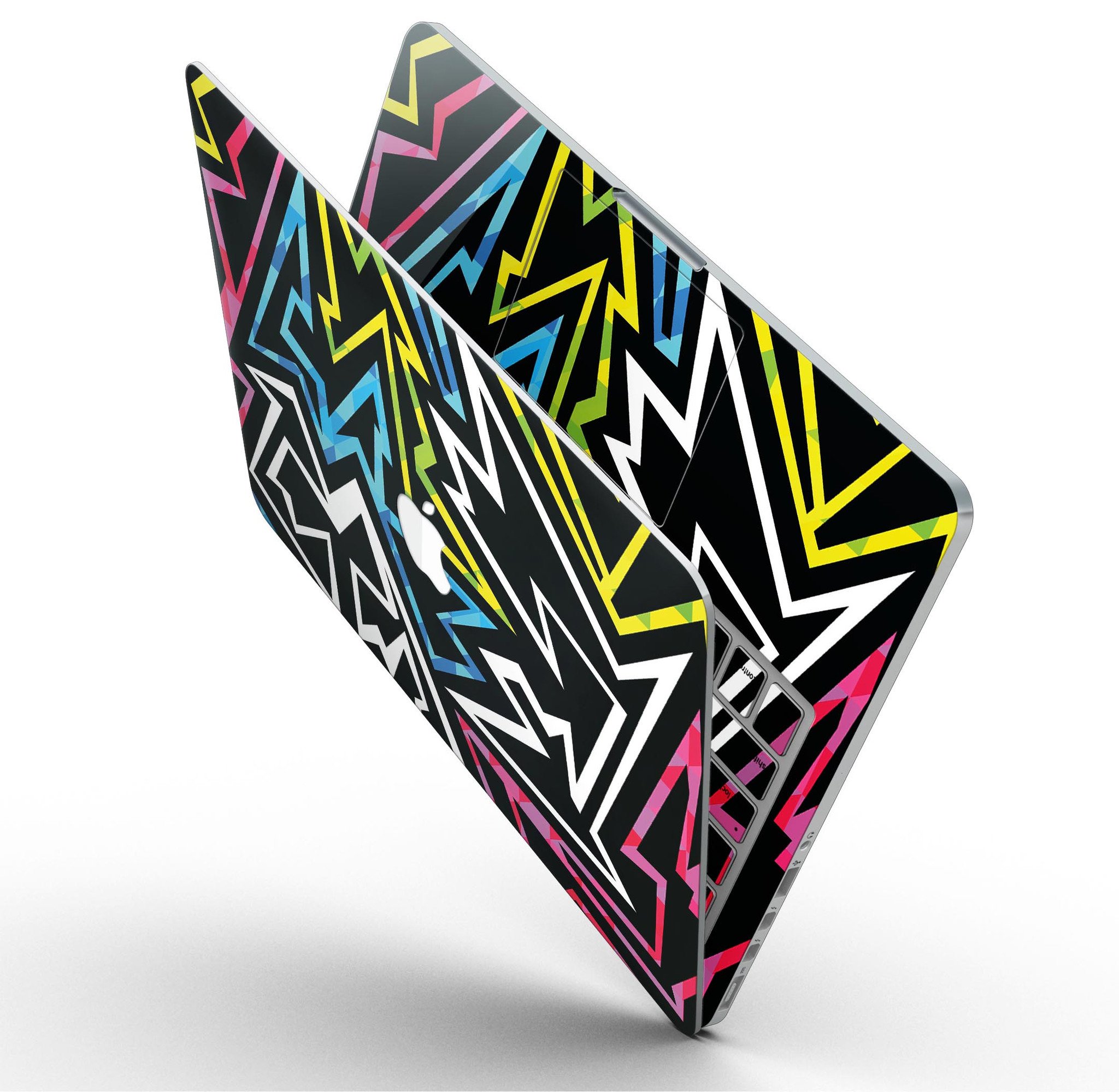 Crazy Retro Squiggles V1 skin for MacBook Pro with Retina Display, showcasing vibrant squiggle patterns on a sleek surface.