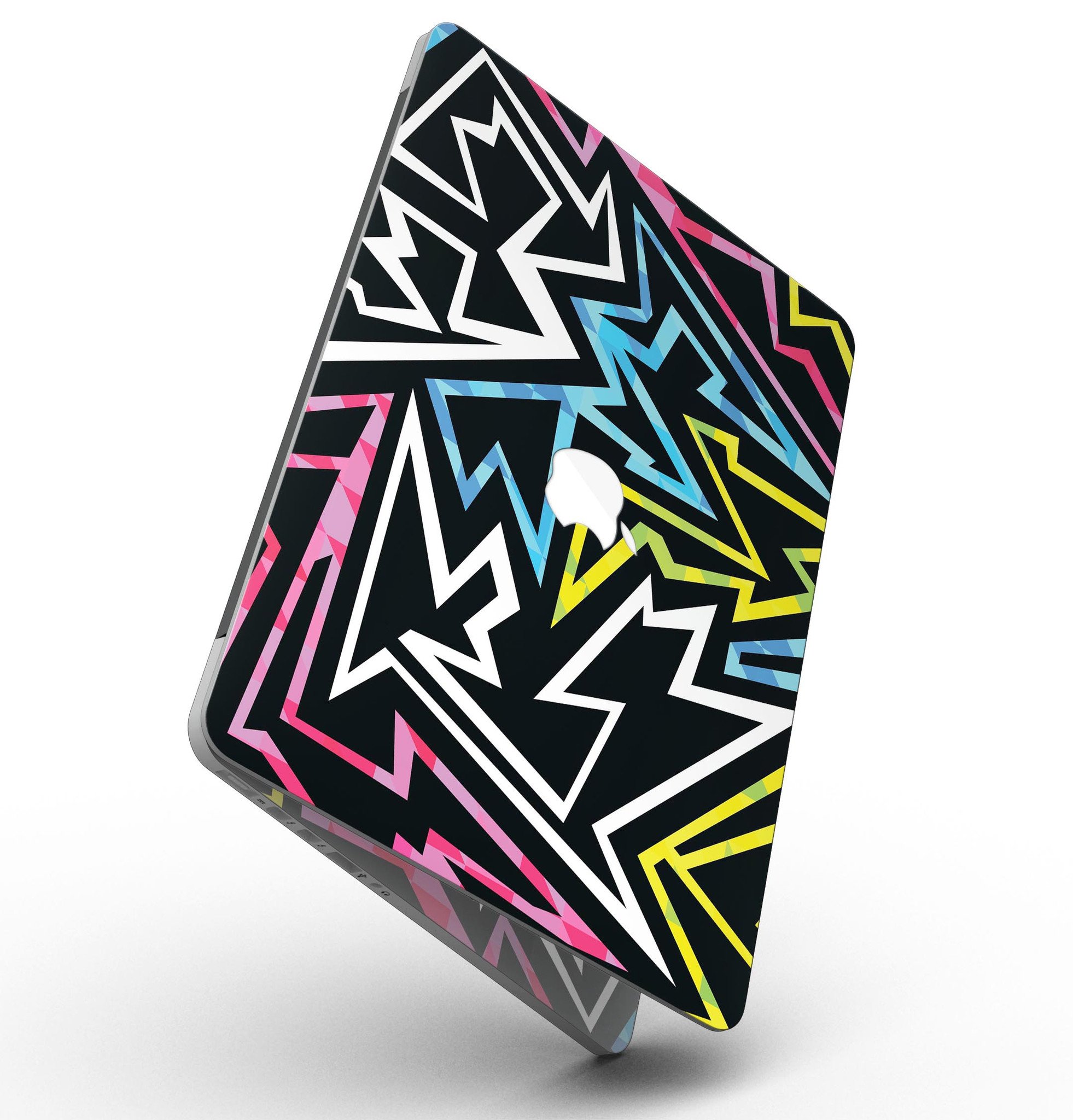 Crazy Retro Squiggles V1 skin for MacBook Pro with Retina Display, showcasing vibrant squiggle patterns on a sleek surface.