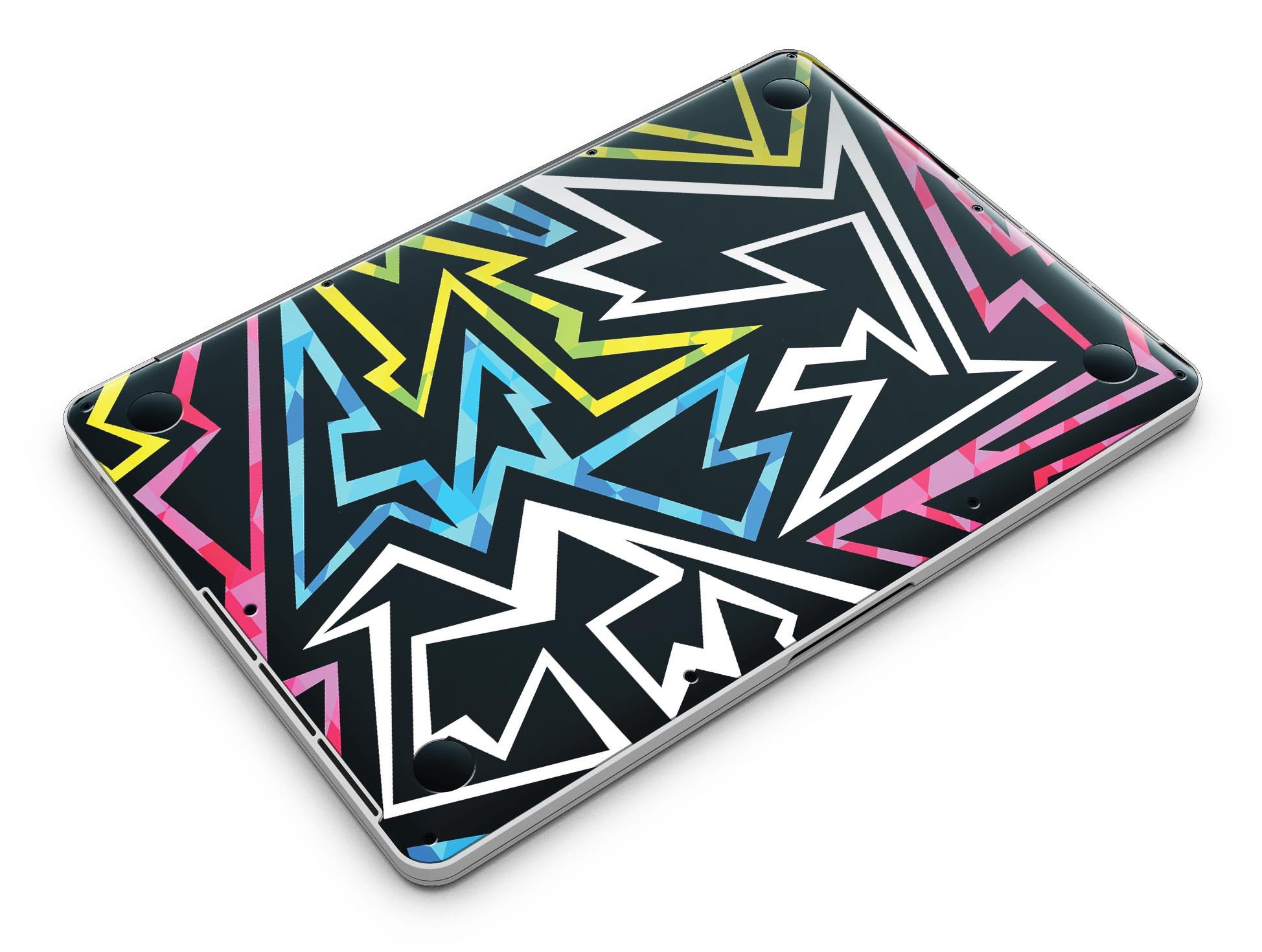 Crazy Retro Squiggles V1 skin for MacBook Pro with Retina Display, showcasing vibrant squiggle patterns on a sleek surface.