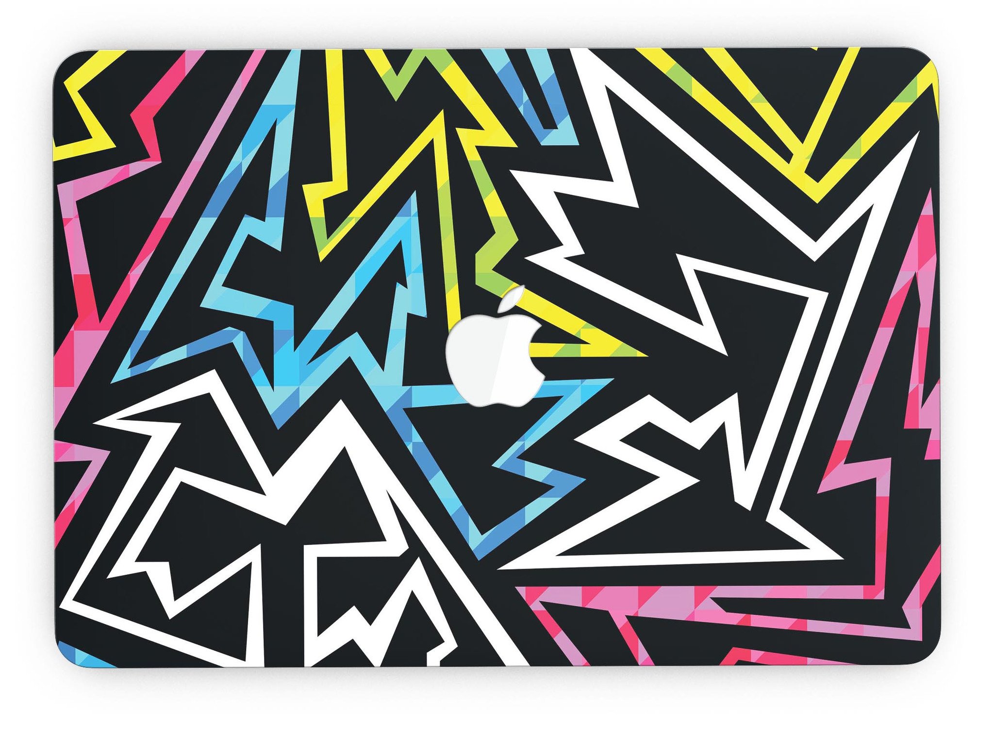 Crazy Retro Squiggles V1 skin for MacBook Pro with Retina Display, showcasing vibrant squiggle patterns on a sleek surface.