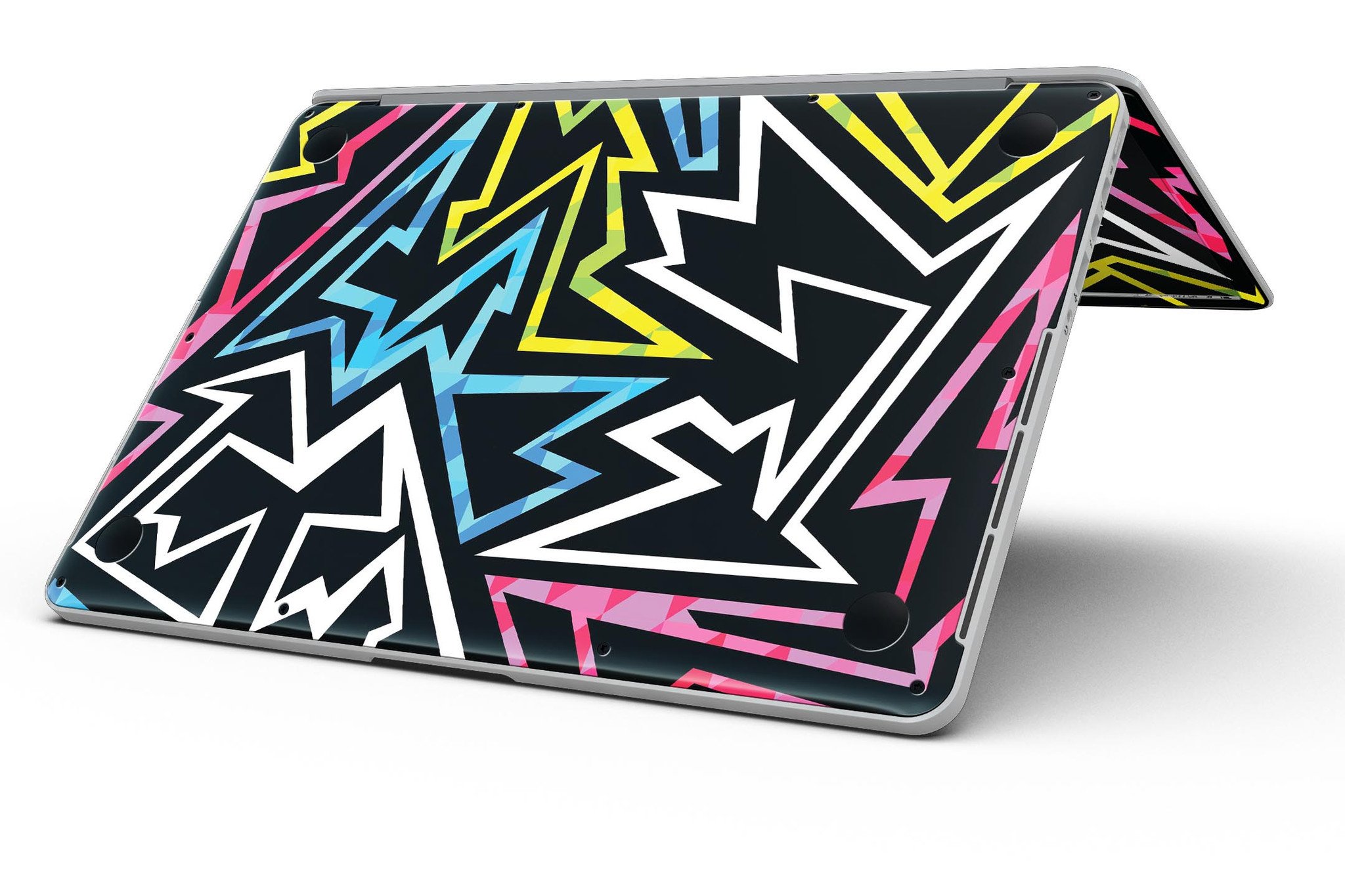 Crazy Retro Squiggles V1 skin for MacBook Pro with Retina Display, showcasing vibrant squiggle patterns on a sleek surface.