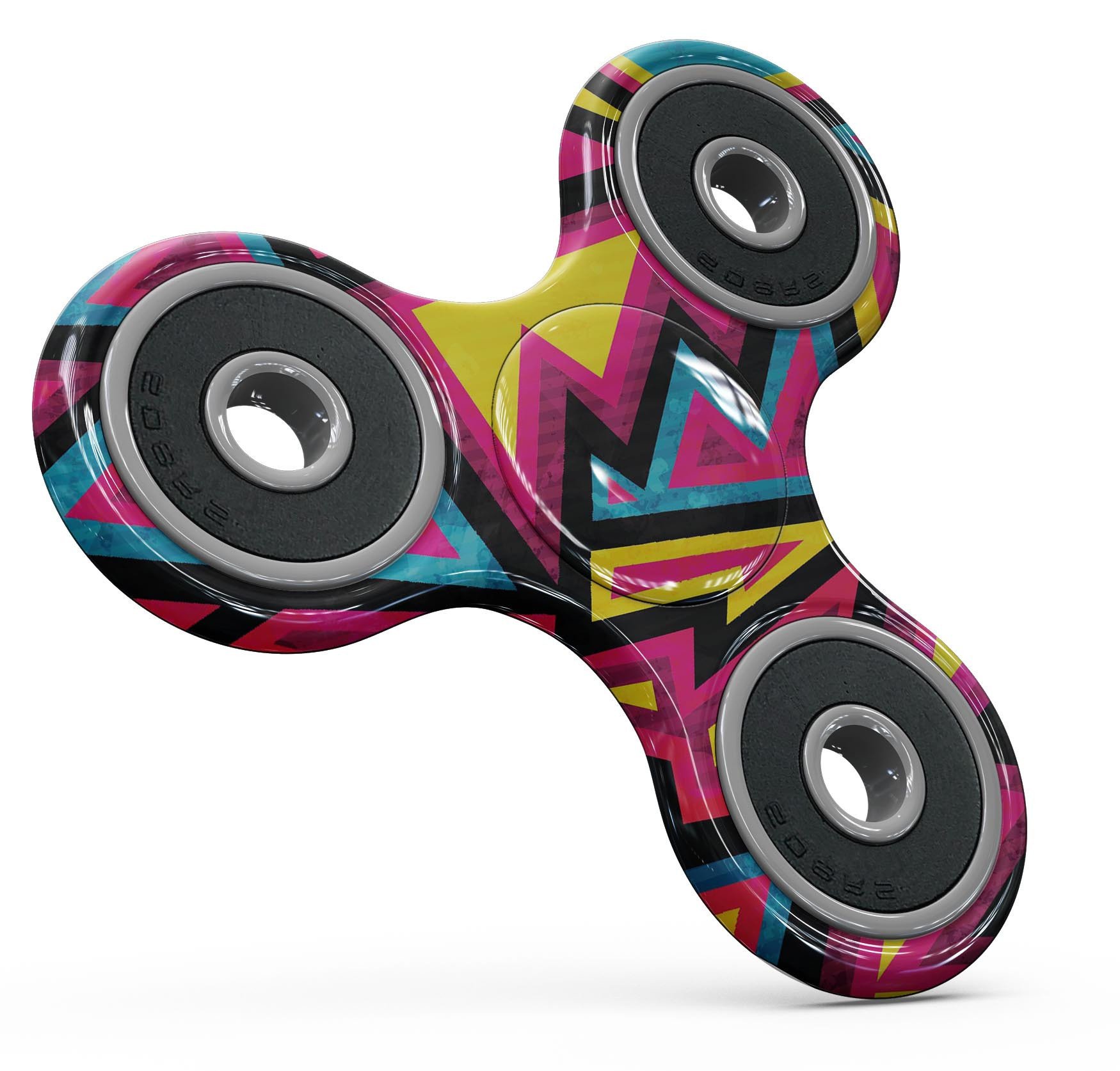 Crazy Retro Squiggles V2 Full-Body Fidget Spinner Skin-Kit showcasing vibrant squiggle patterns on premium vinyl.