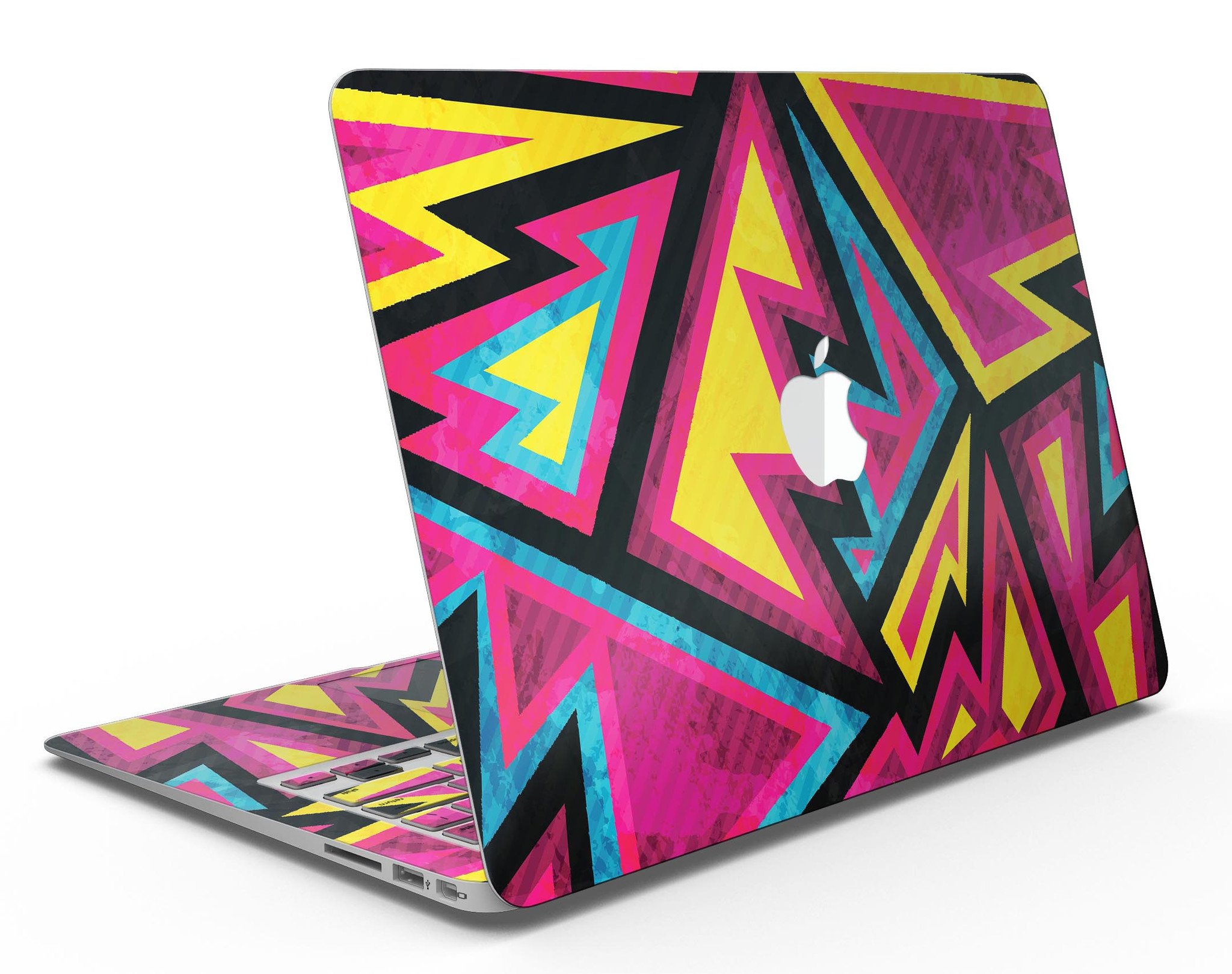 Crazy Retro Squiggles V2 skin kit for MacBook Air, showcasing vibrant squiggly patterns on a sleek surface.