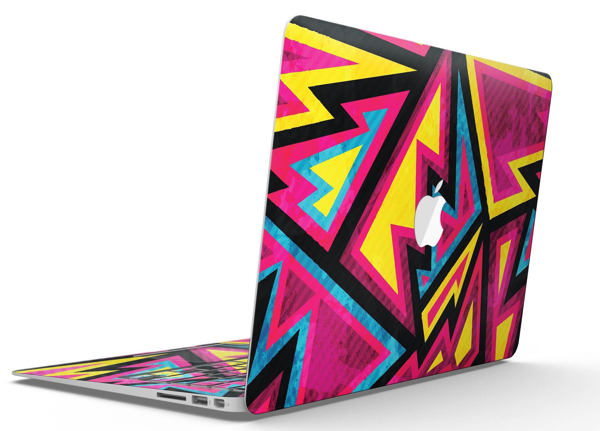 Crazy Retro Squiggles V2 skin kit for MacBook Air, showcasing vibrant squiggly patterns on a sleek surface.