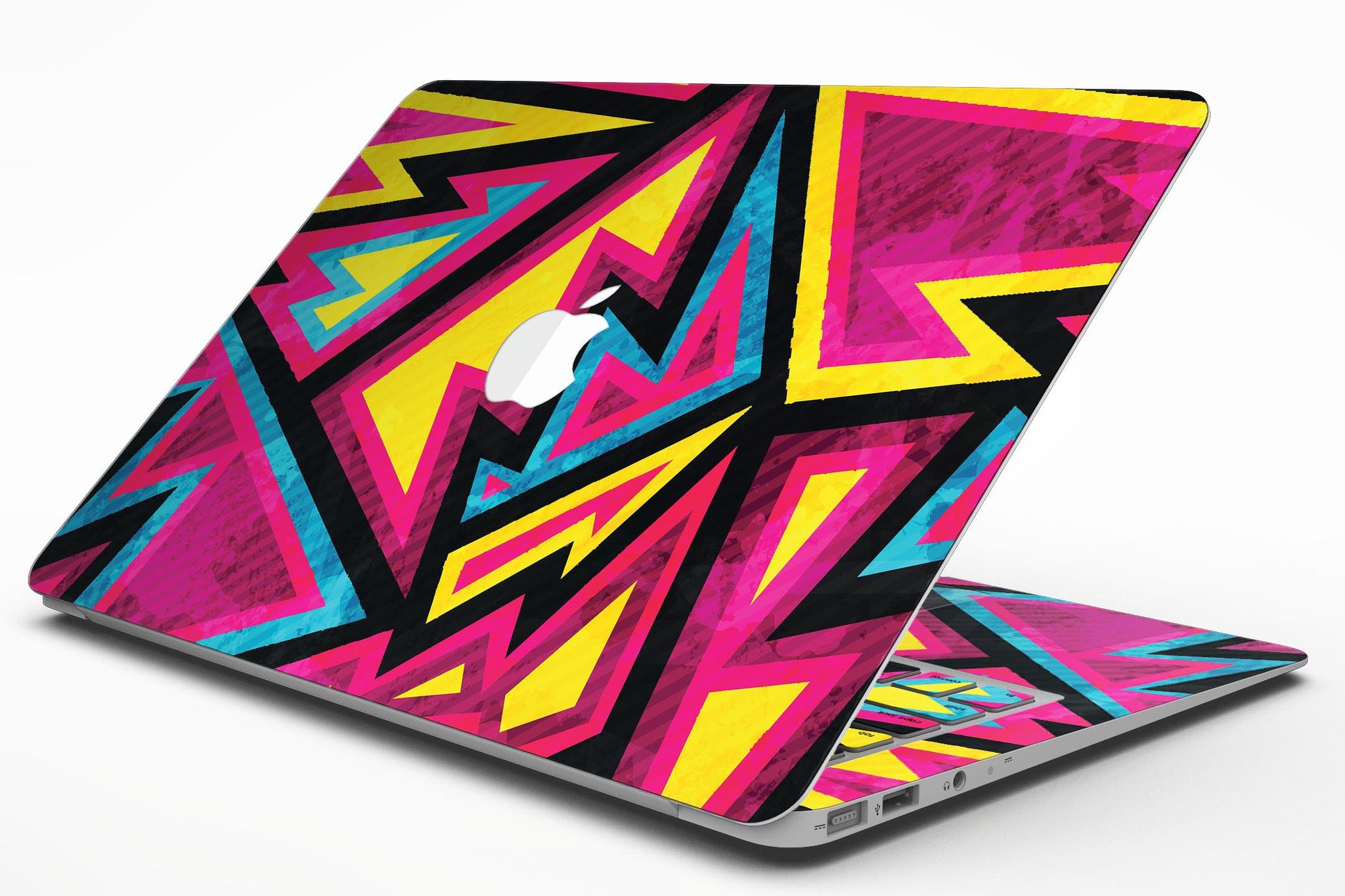 Crazy Retro Squiggles V2 skin kit for MacBook Air, showcasing vibrant squiggly patterns on a sleek surface.