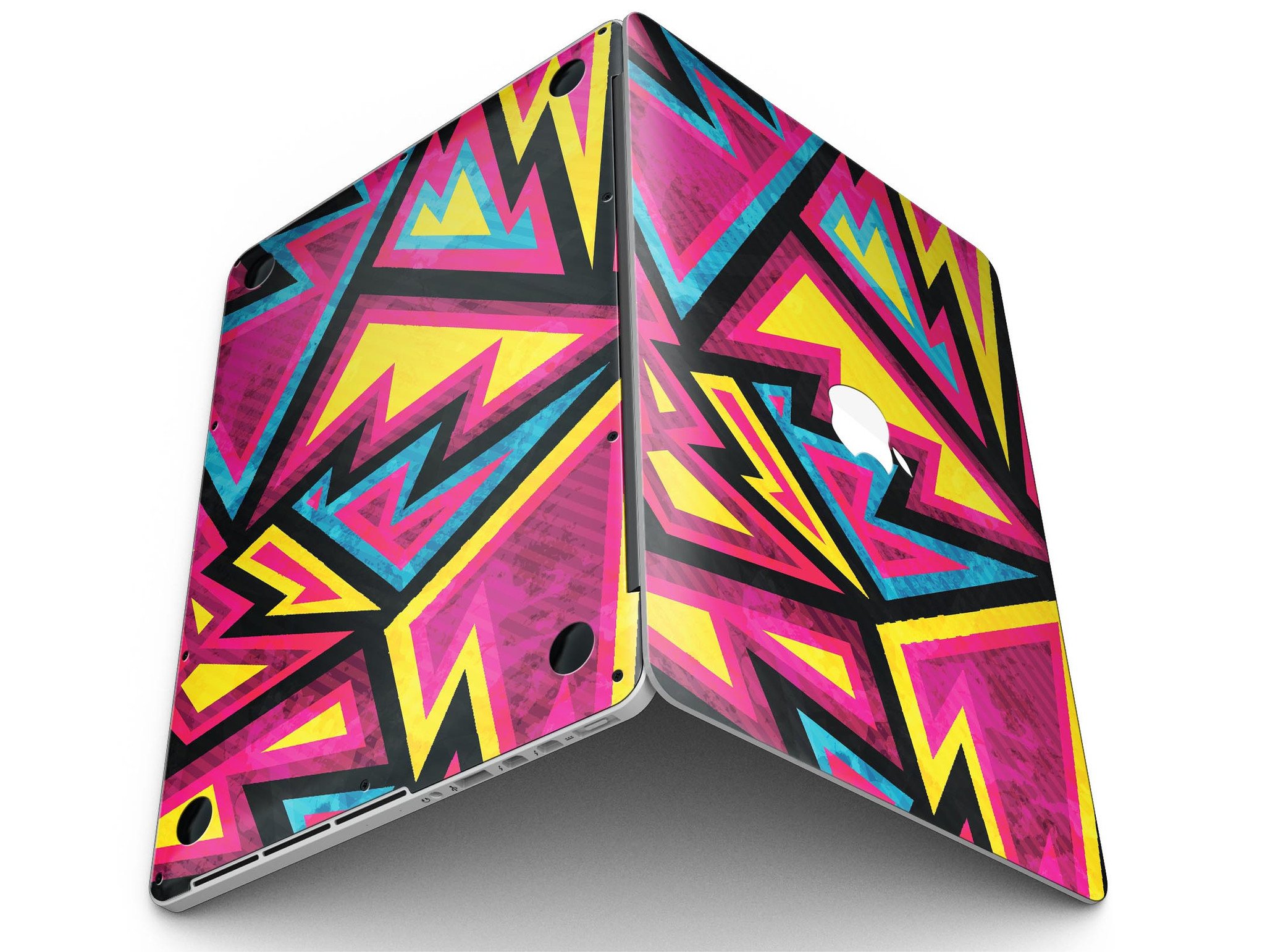 Crazy Retro Squiggles V2 skin for MacBook Pro with Retina Display, showcasing vibrant colors and unique squiggle design.