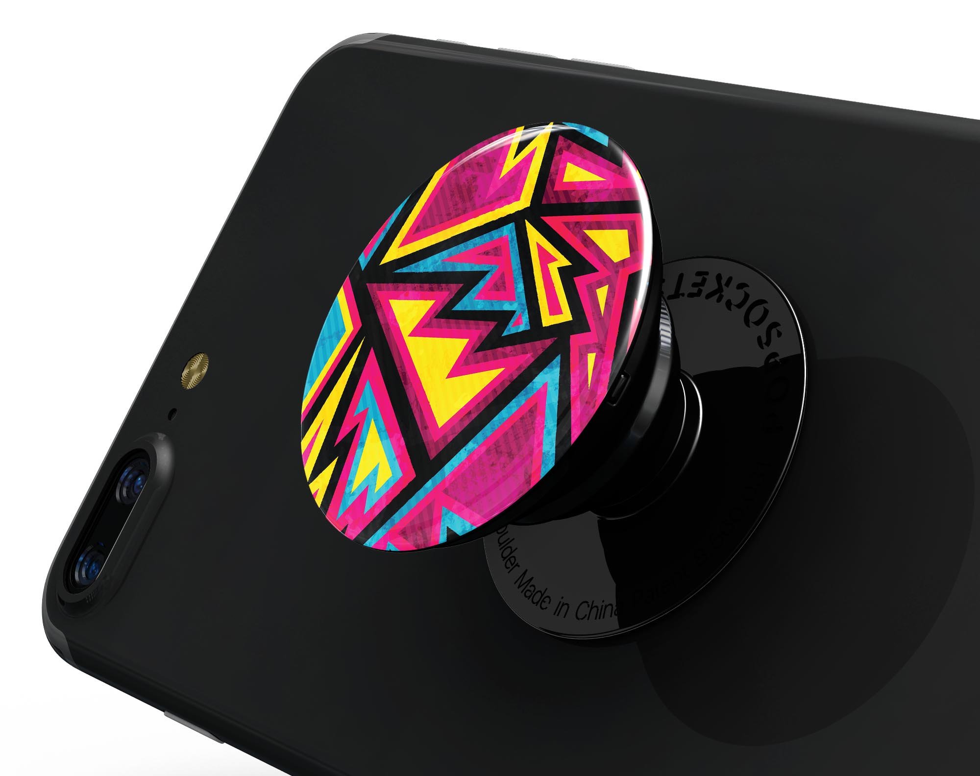 Crazy Retro Squiggles V2 skin kit for PopSockets, featuring vibrant squiggly designs on premium vinyl material.