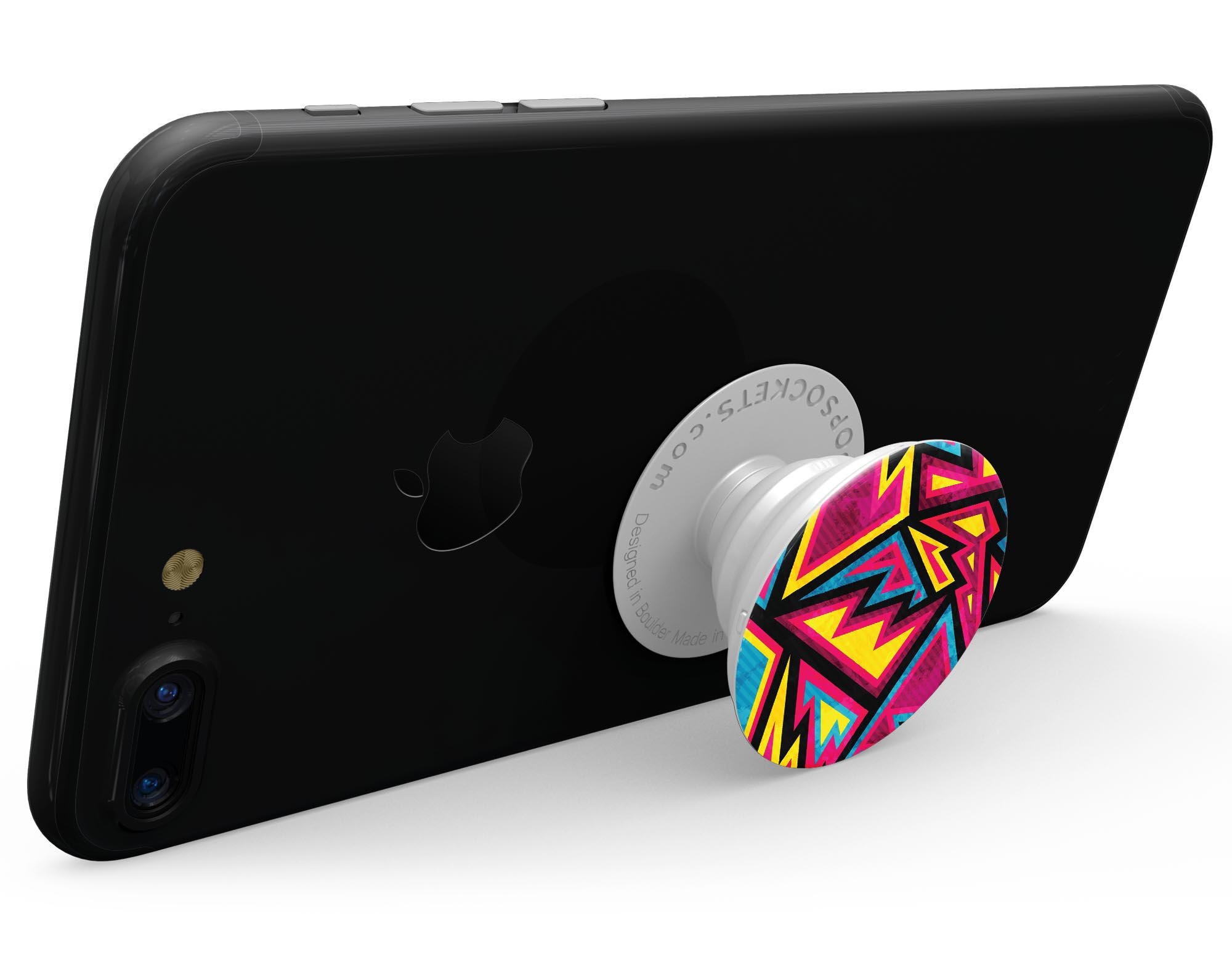 Crazy Retro Squiggles V2 skin kit for PopSockets, featuring vibrant squiggly designs on premium vinyl material.