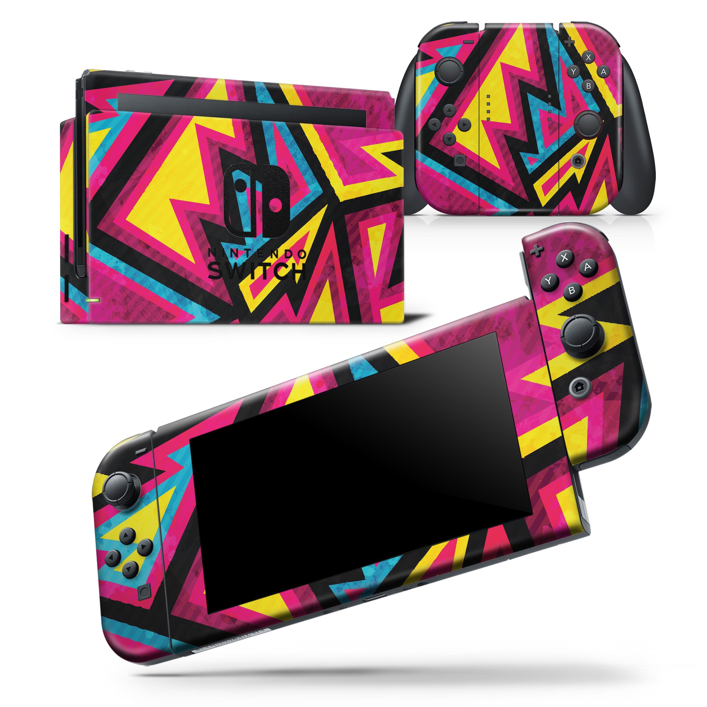 Crazy Retro Squiggles V2 skin wrap decal for Nintendo Switch Lite, showcasing vibrant colors and unique squiggle design.