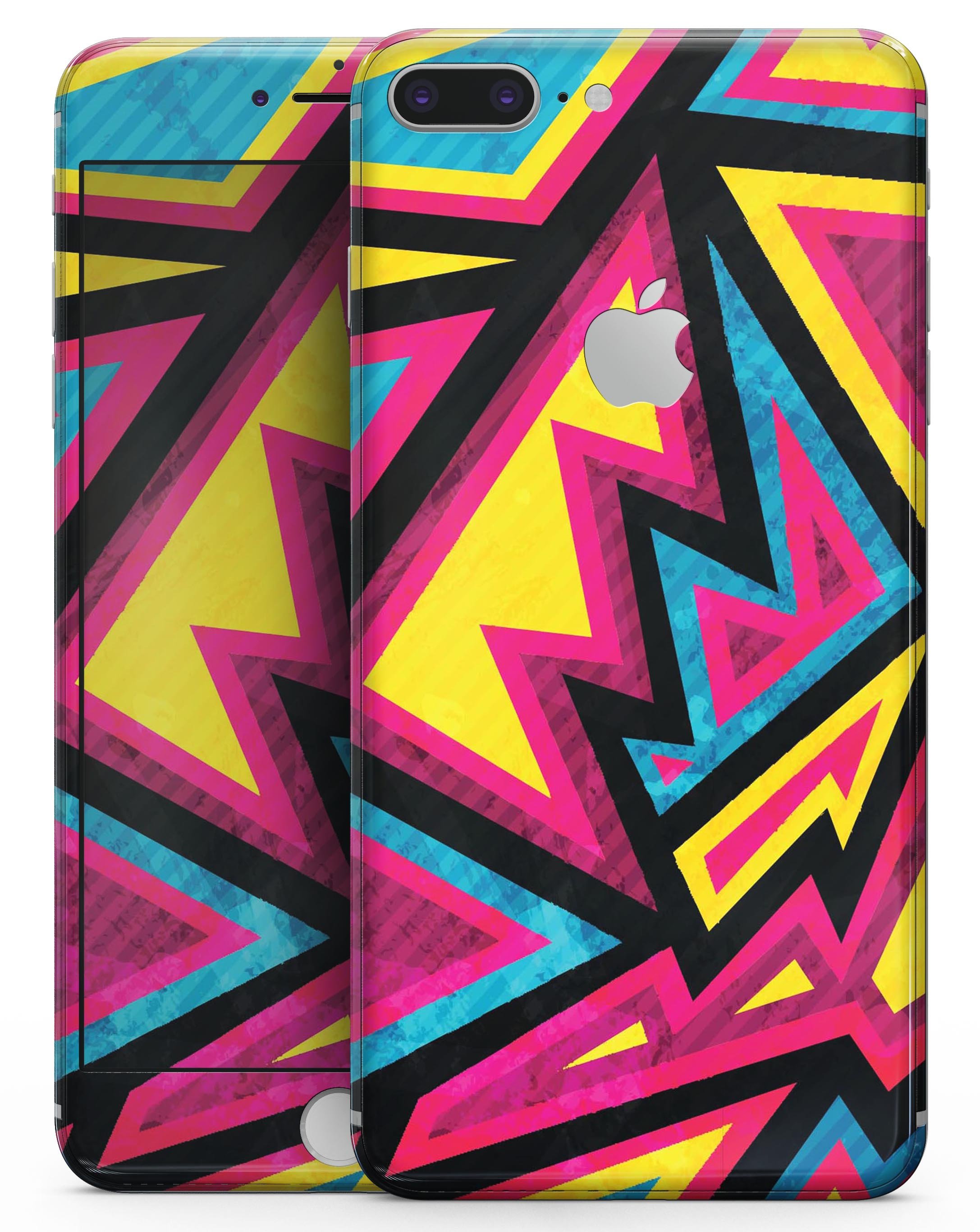 Crazy Retro Squiggles V2 skin kit for iPhone 8 and 8 Plus, showcasing vibrant squiggle patterns on premium vinyl.