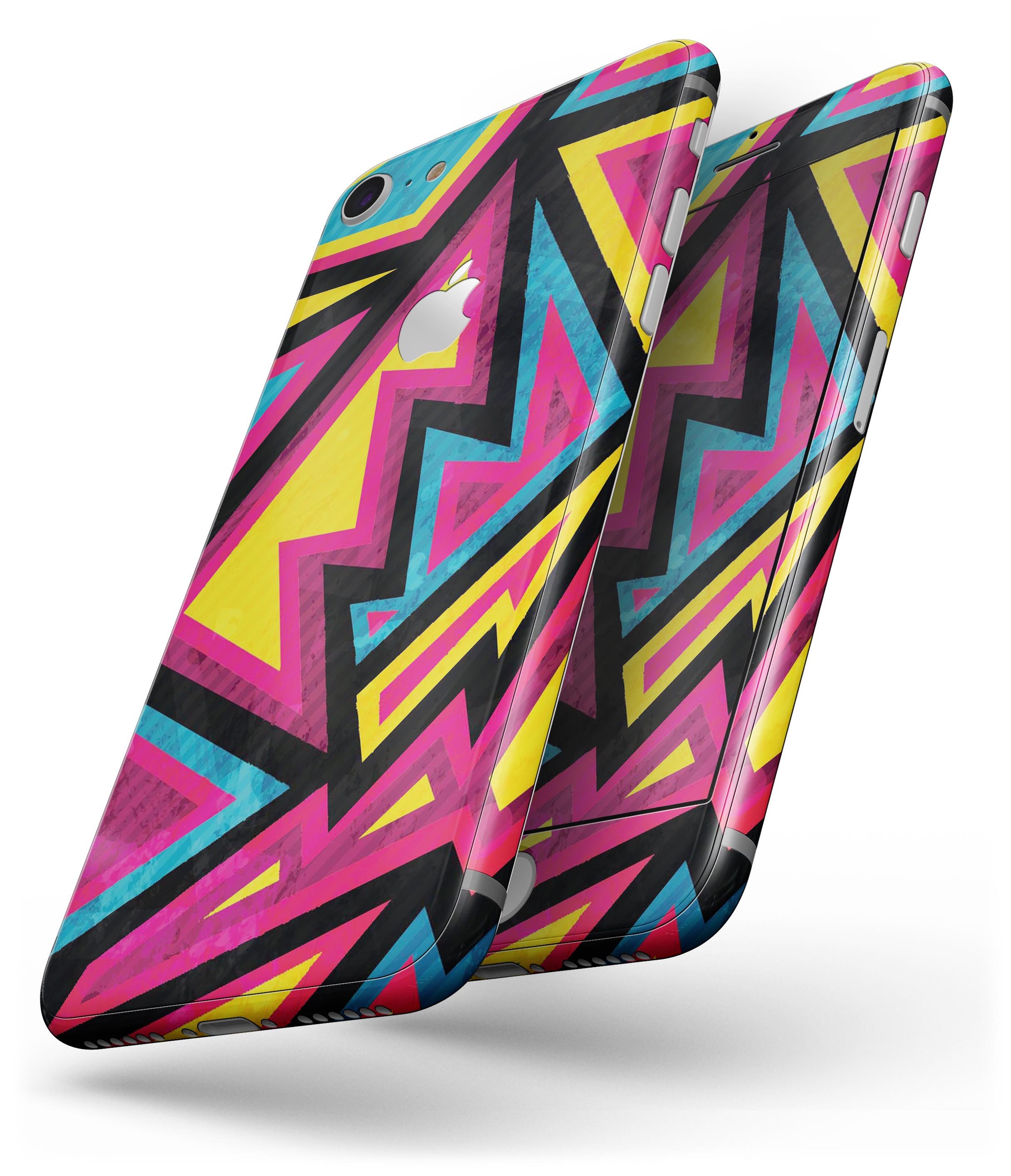 Crazy Retro Squiggles V2 skin kit for iPhone 8 and 8 Plus, showcasing vibrant squiggle patterns on premium vinyl.