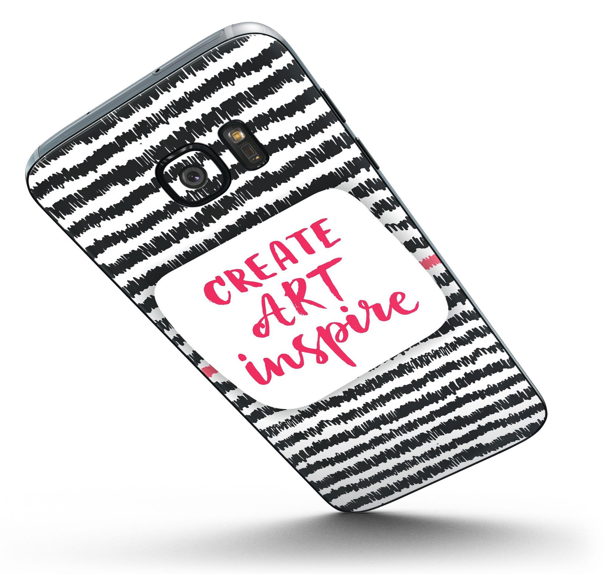 Create Art Inspire Full Body Skin-Kit for Samsung Galaxy S7, showcasing premium vinyl design with ultra-gloss and soft-matte finish options.