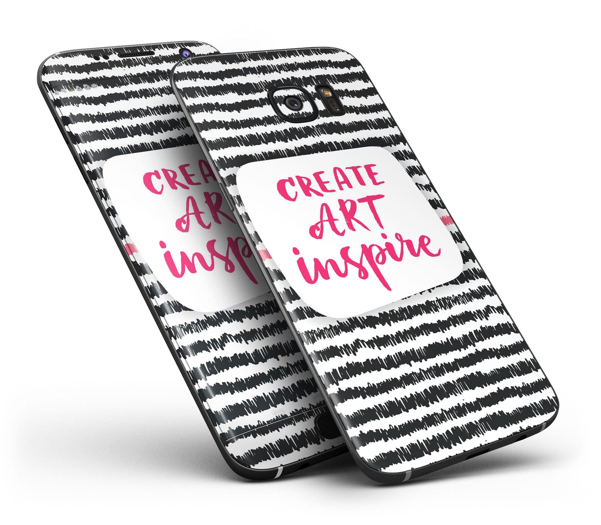 Create Art Inspire Full Body Skin-Kit for Samsung Galaxy S7, showcasing premium vinyl design with ultra-gloss and soft-matte finish options.