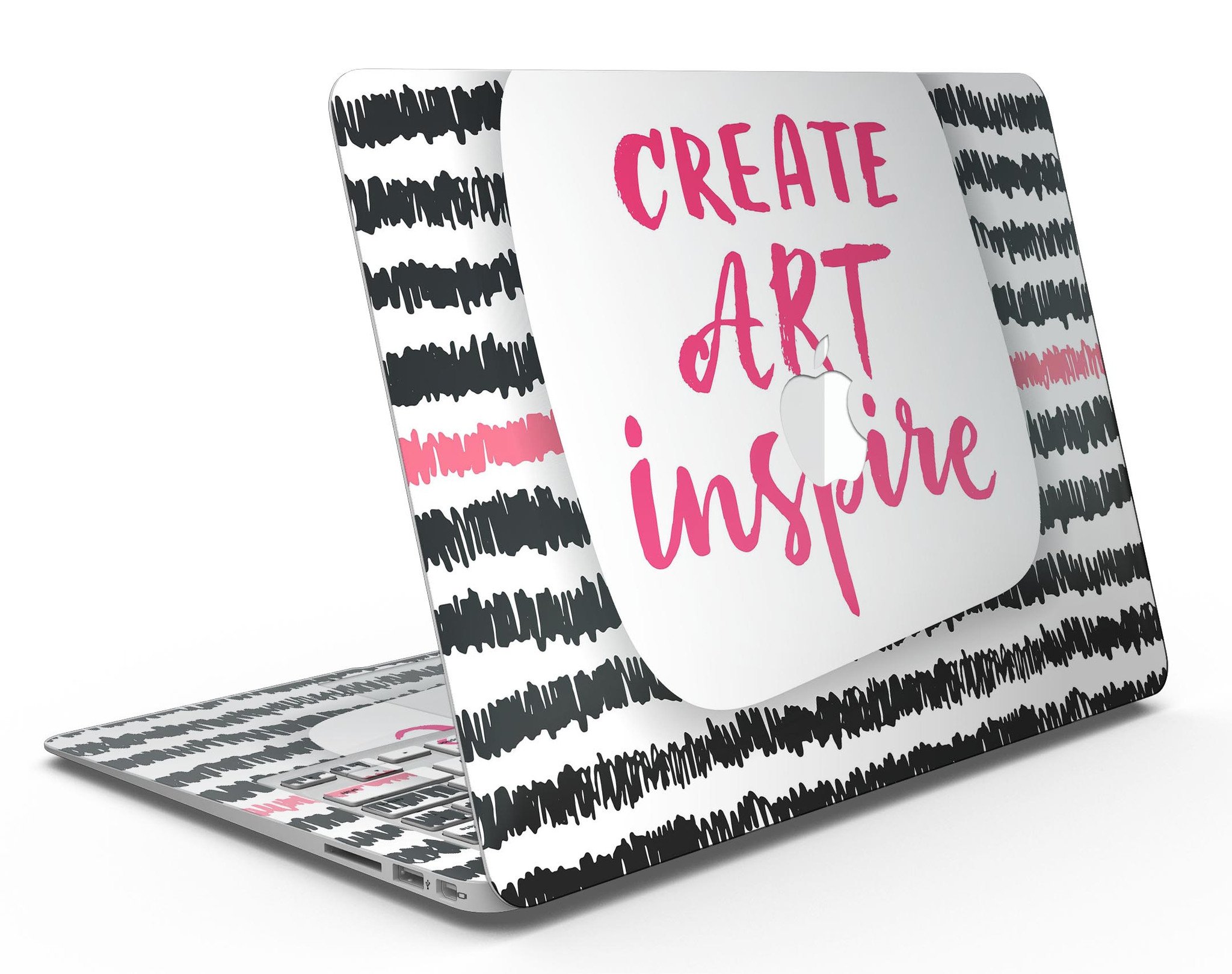 Create Art Inspire MacBook Air Skin Kit showcasing vibrant designs and textures, perfect for personalizing your device.