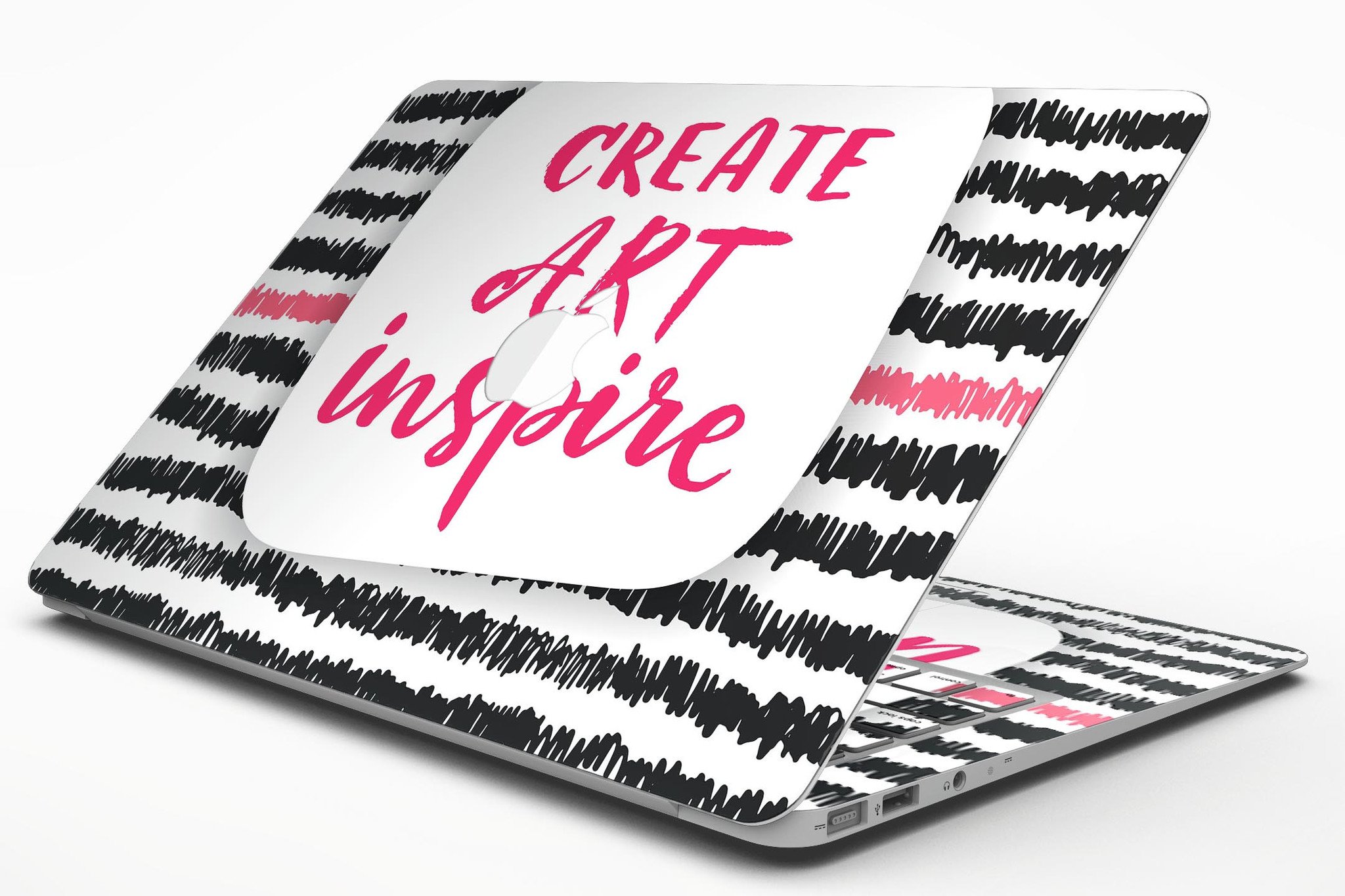 Create Art Inspire MacBook Air Skin Kit showcasing vibrant designs and textures, perfect for personalizing your device.