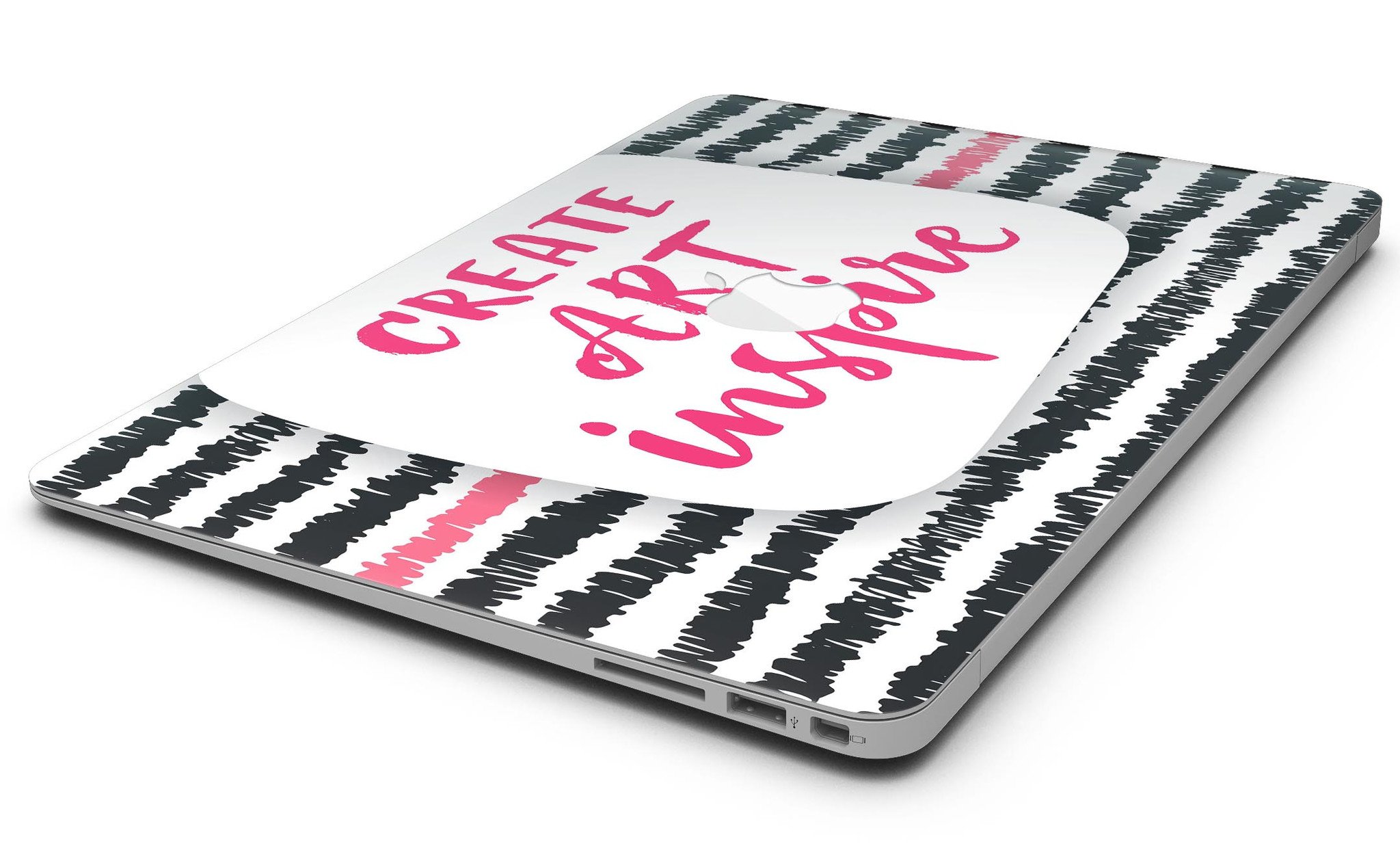 Create Art Inspire MacBook Air Skin Kit showcasing vibrant designs and textures, perfect for personalizing your device.