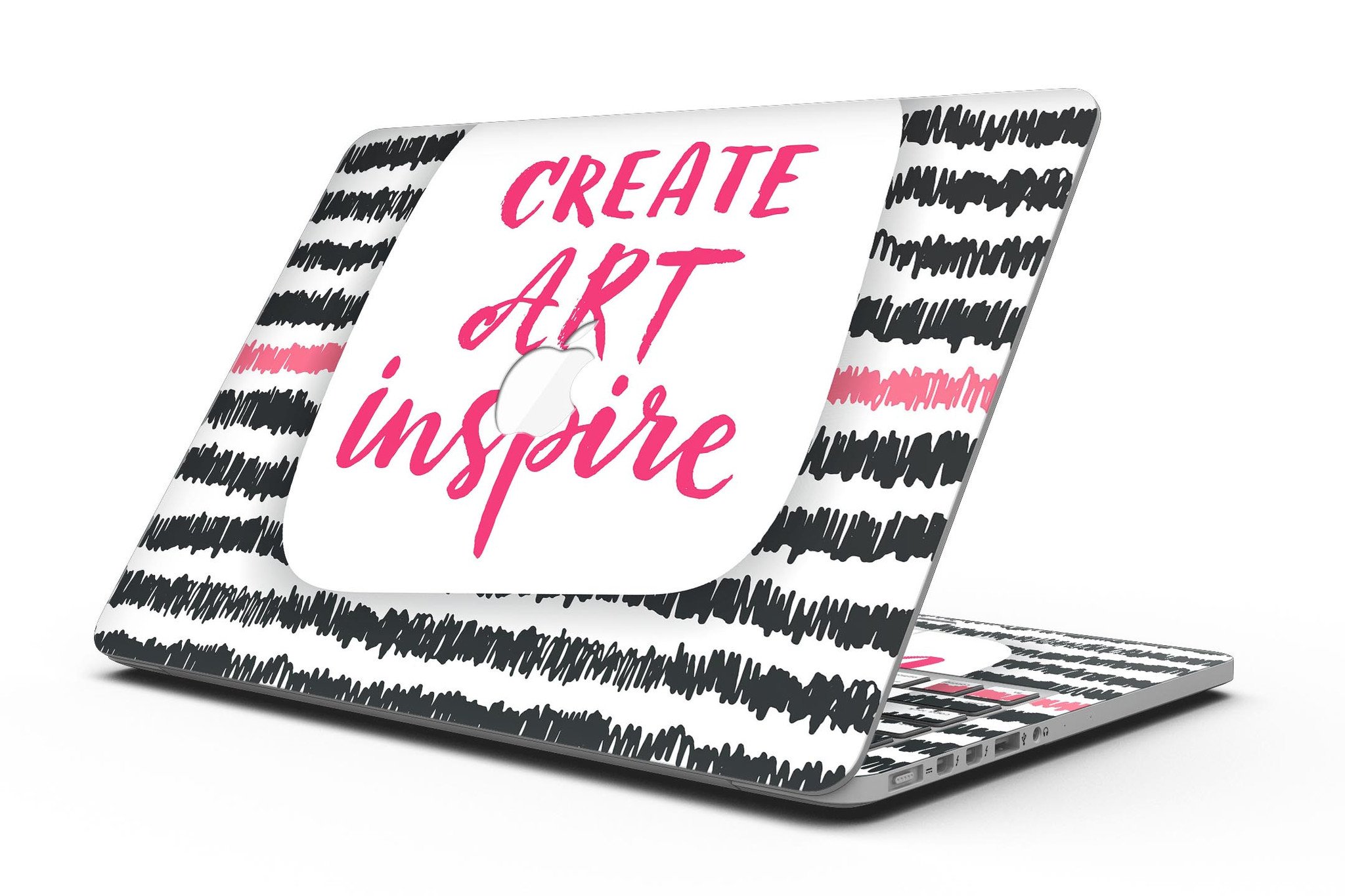 Create Art Inspire full-coverage skin for MacBook Pro with Retina Display, showcasing glossy and matte finishes.