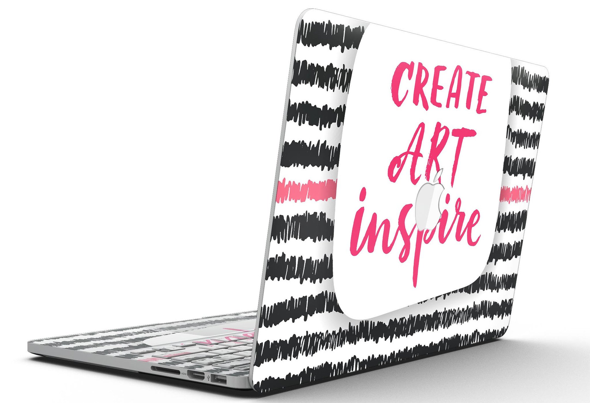 Create Art Inspire full-coverage skin for MacBook Pro with Retina Display, showcasing glossy and matte finishes.