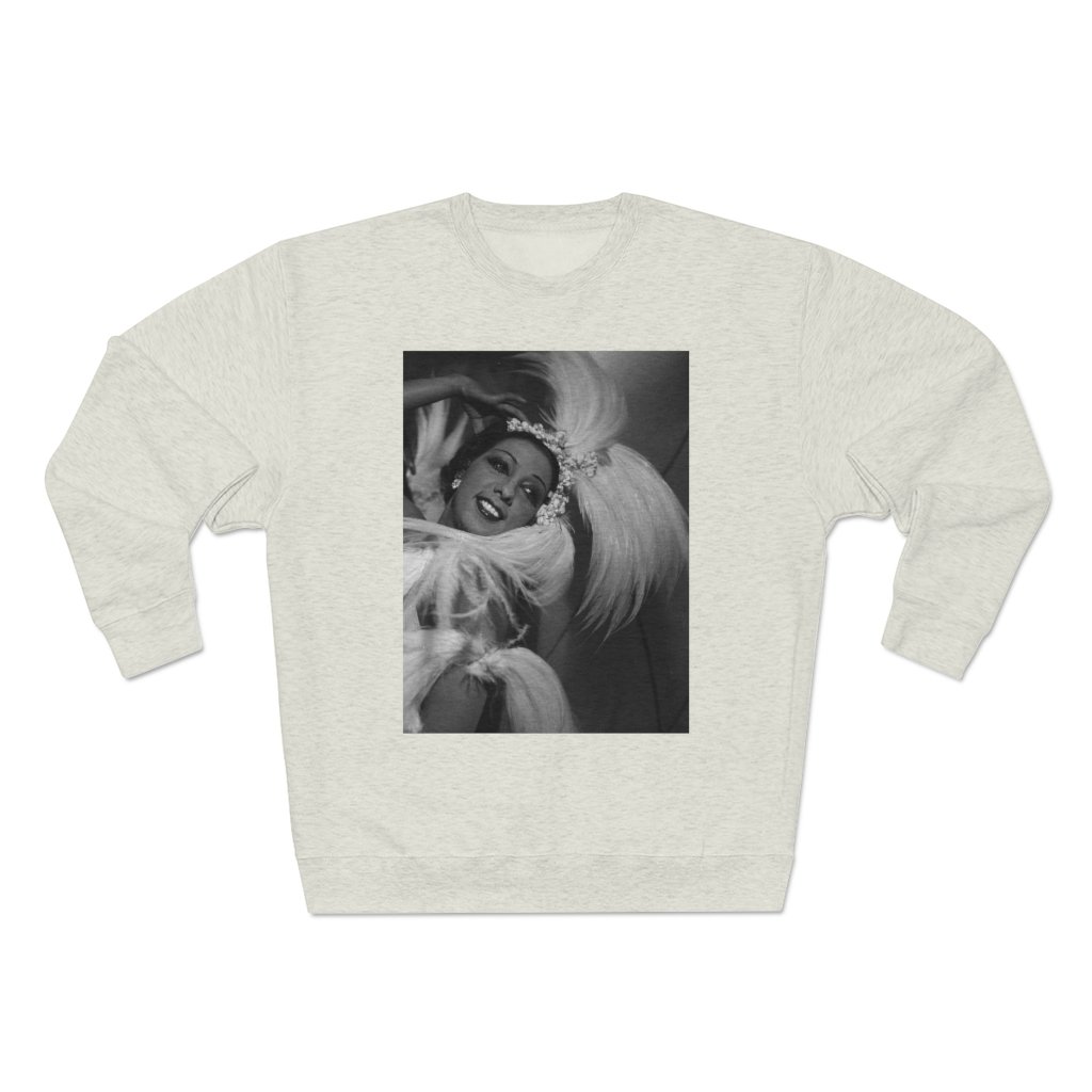 Josephine Baker Crewneck Sweatshirt in soft fleece fabric, showcasing a stylish design and comfortable fit.