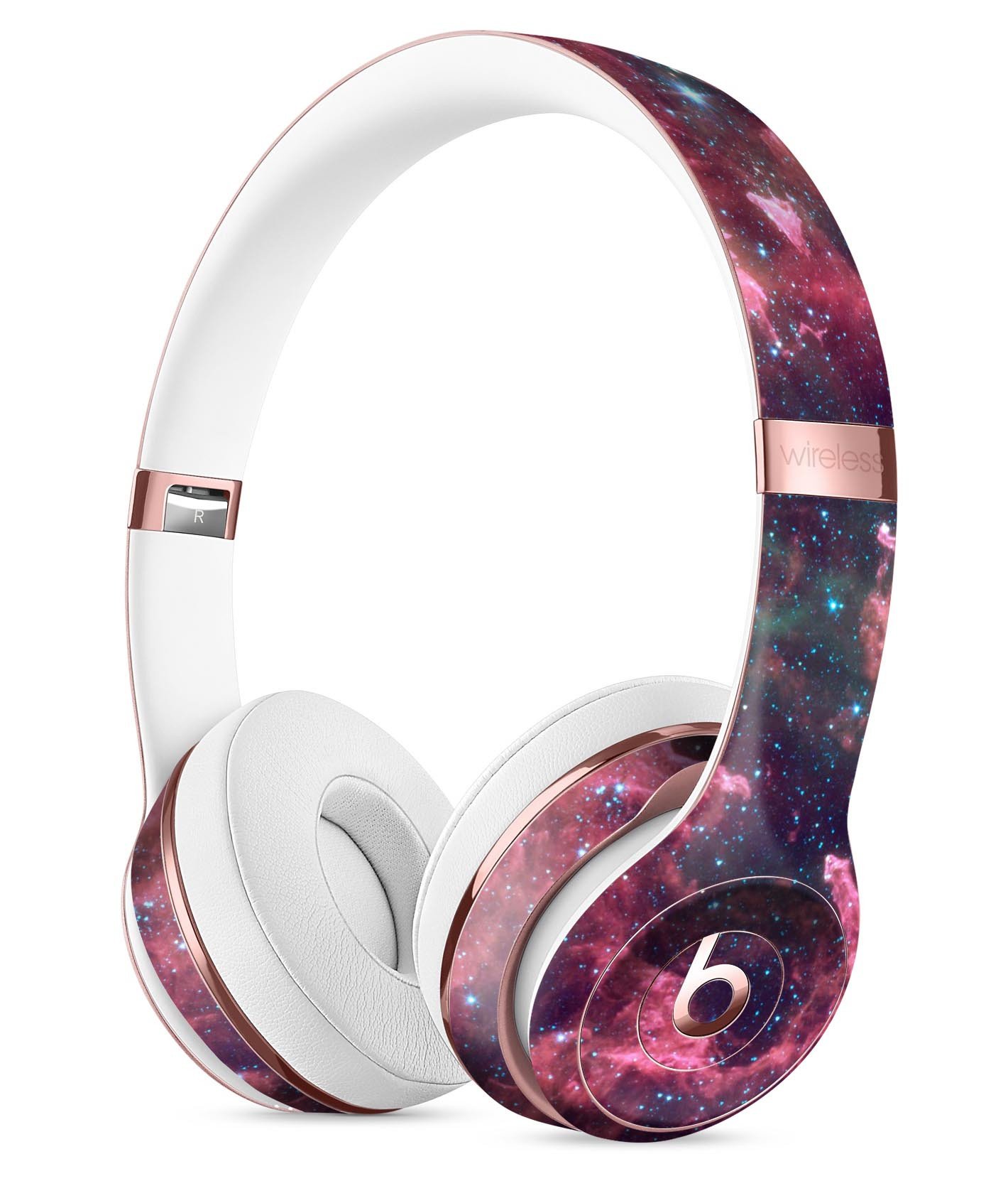 Crimson Nebula Full-Body Skin Kit for Beats by Dre Solo 3 Wireless, showcasing vibrant colors and sleek design.