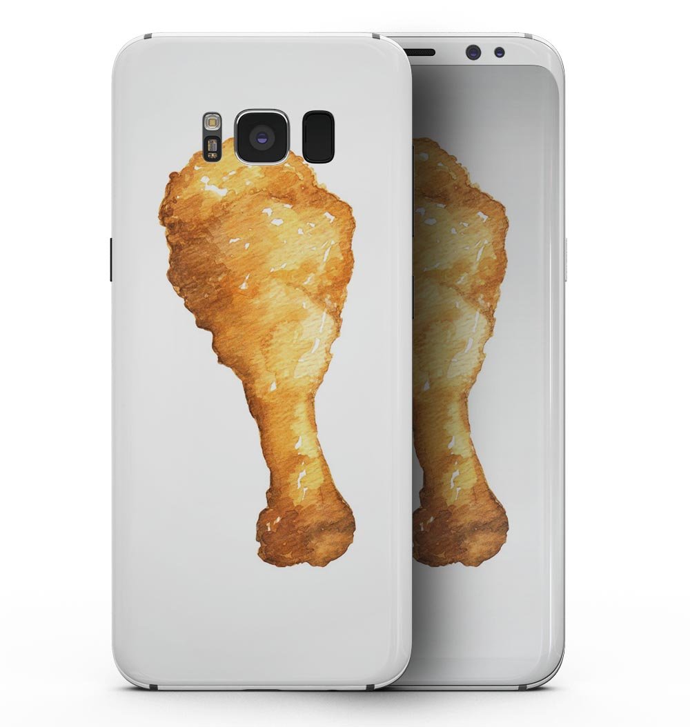 Crispy Brown Chicken Leg skin applied on Samsung Galaxy S8, showcasing its unique design and fit.