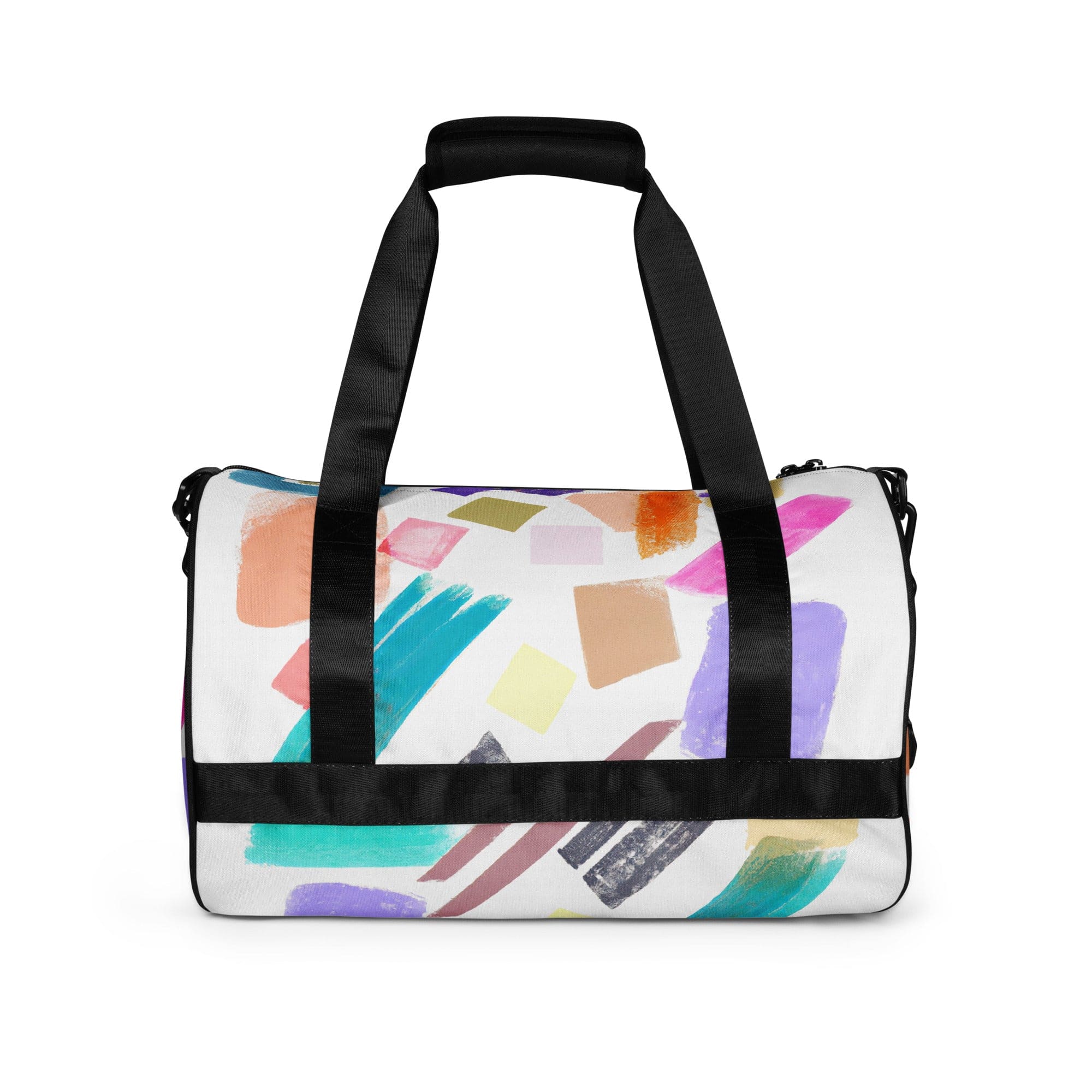 Crossbody water-resistant travel bag featuring a pastel pattern, designed for style and functionality with multiple pockets.