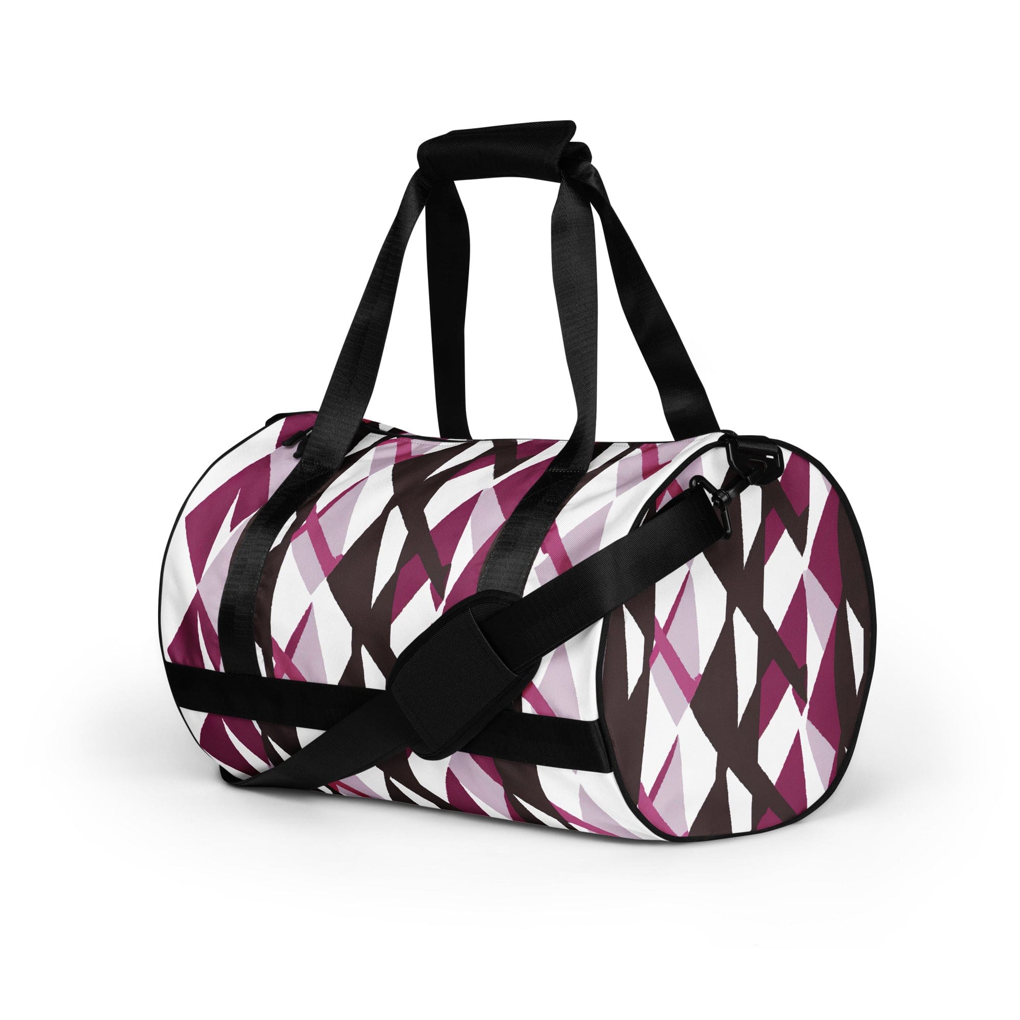 Crossbody Water-resistant Travel Bag in Pink Mauve pattern, showcasing its stylish design and durable fabric.