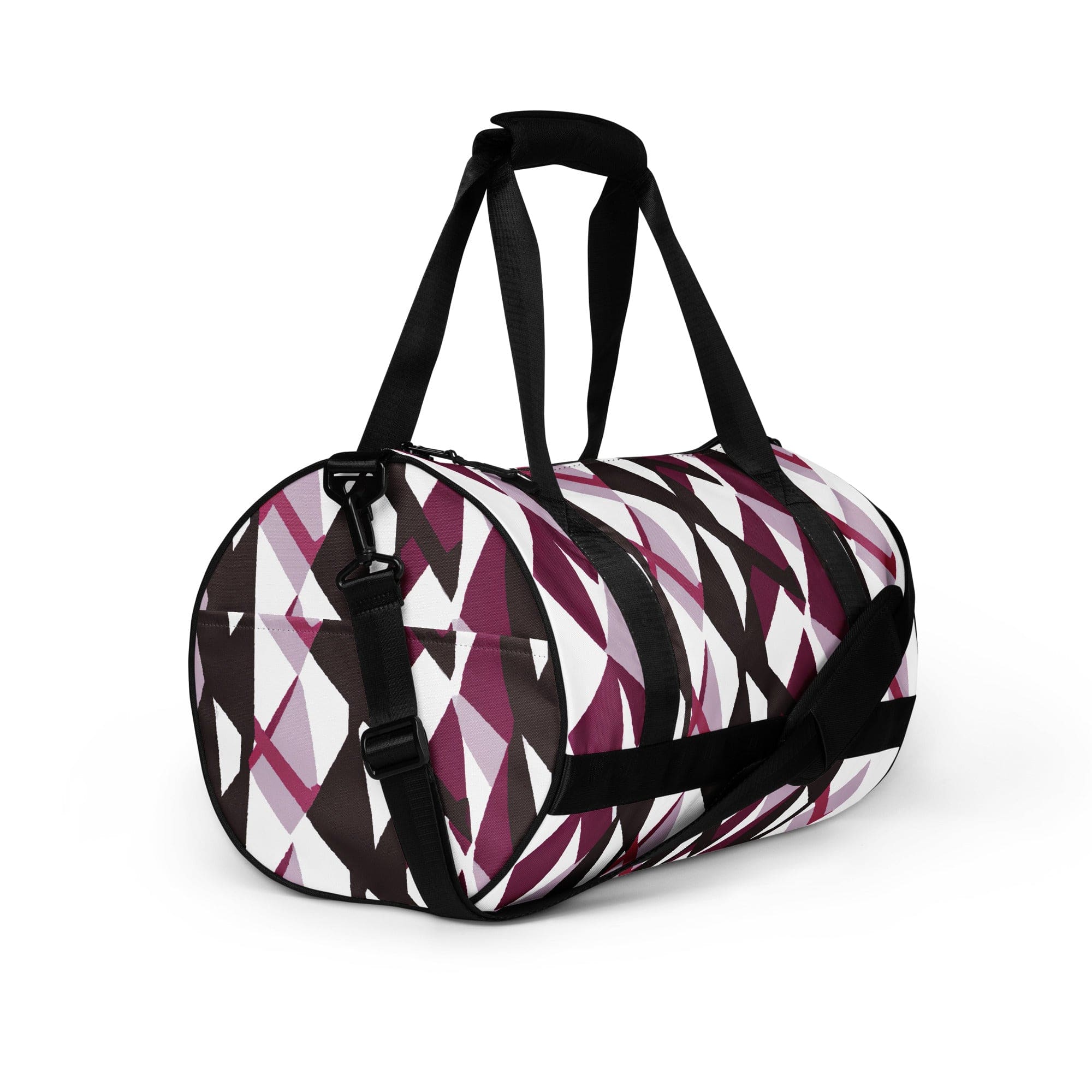 Crossbody Water-resistant Travel Bag in Pink Mauve pattern, showcasing its stylish design and durable fabric.