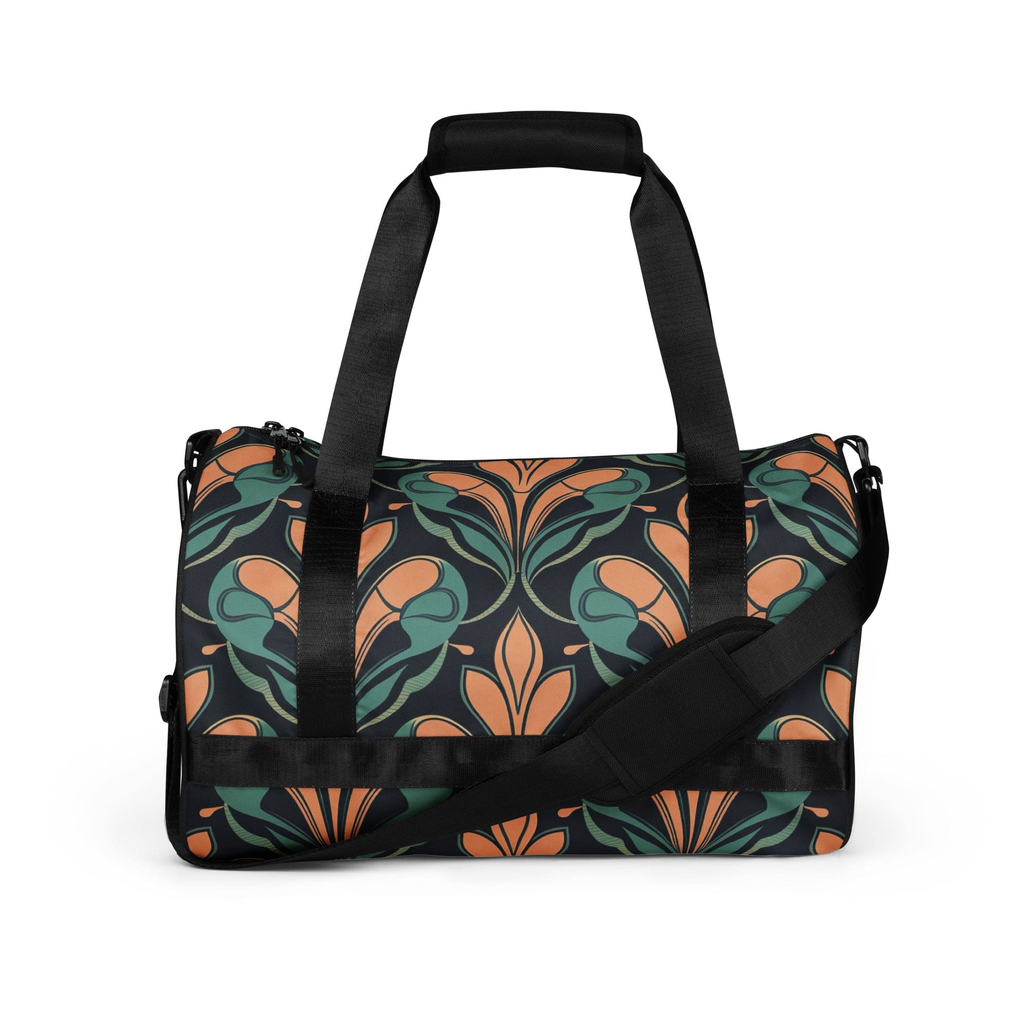 Crossbody water-resistant travel bag featuring a retro vintage print, showcasing its stylish design and durable fabric.